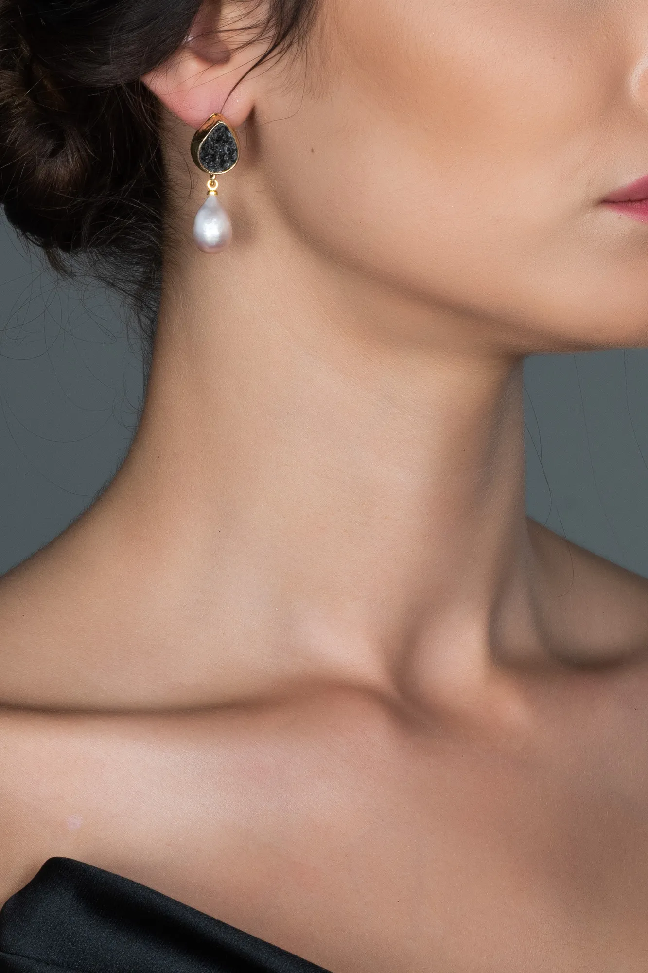 Anthracite-Gold-Earring BJ034