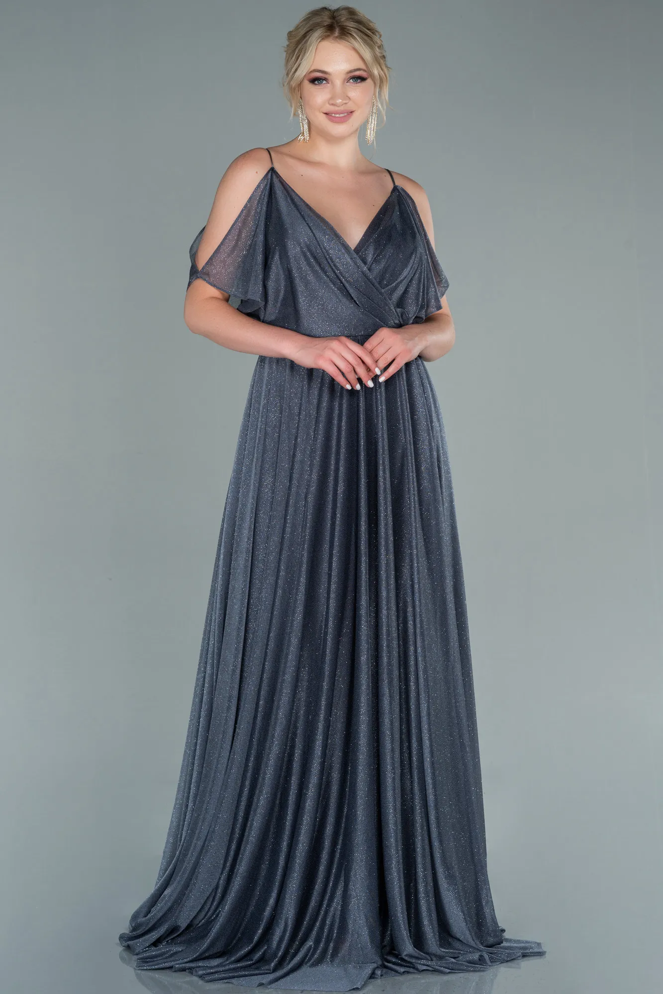 Anthracite-Long Evening Dress ABU2484