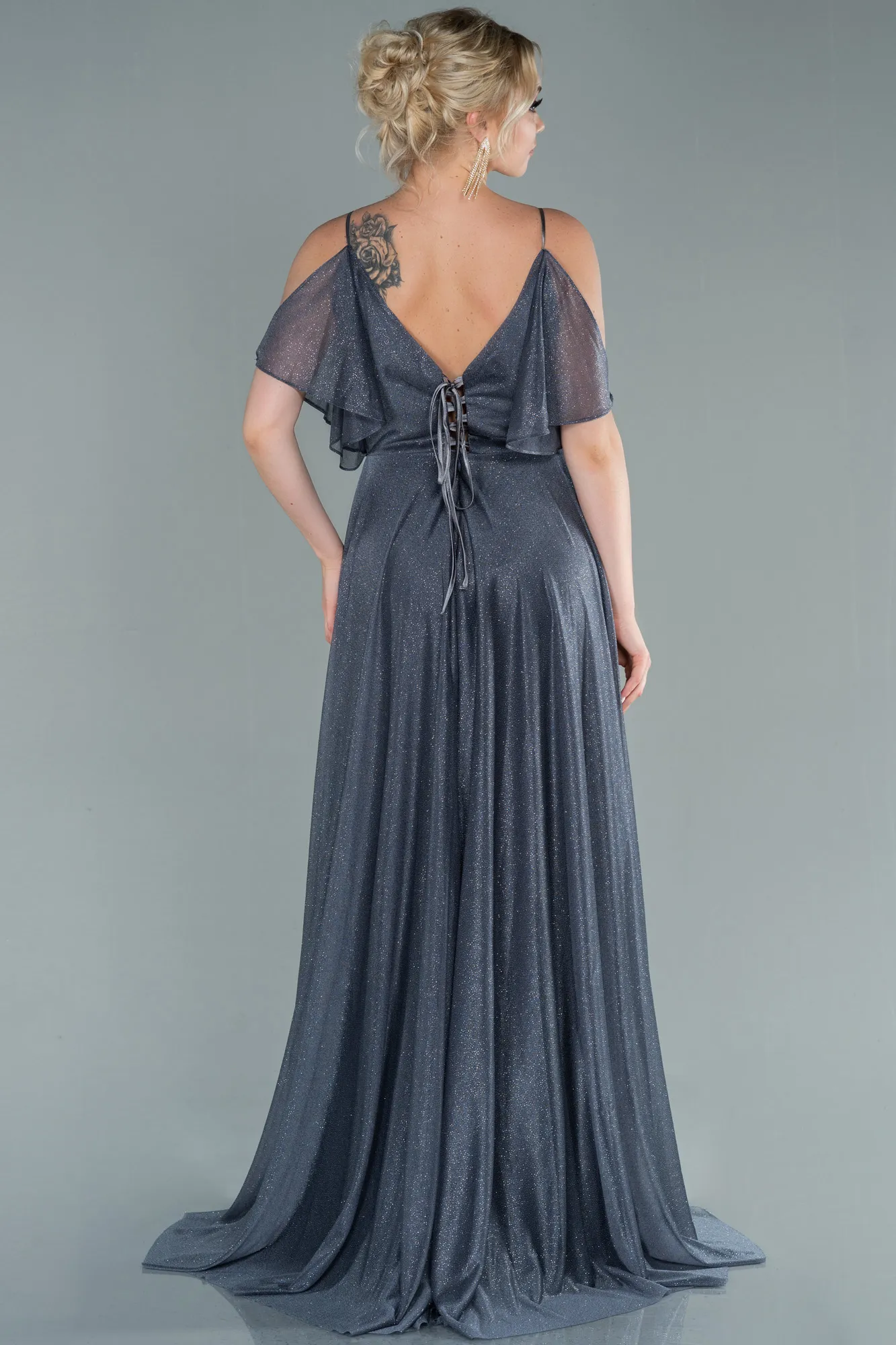 Anthracite-Long Evening Dress ABU2484
