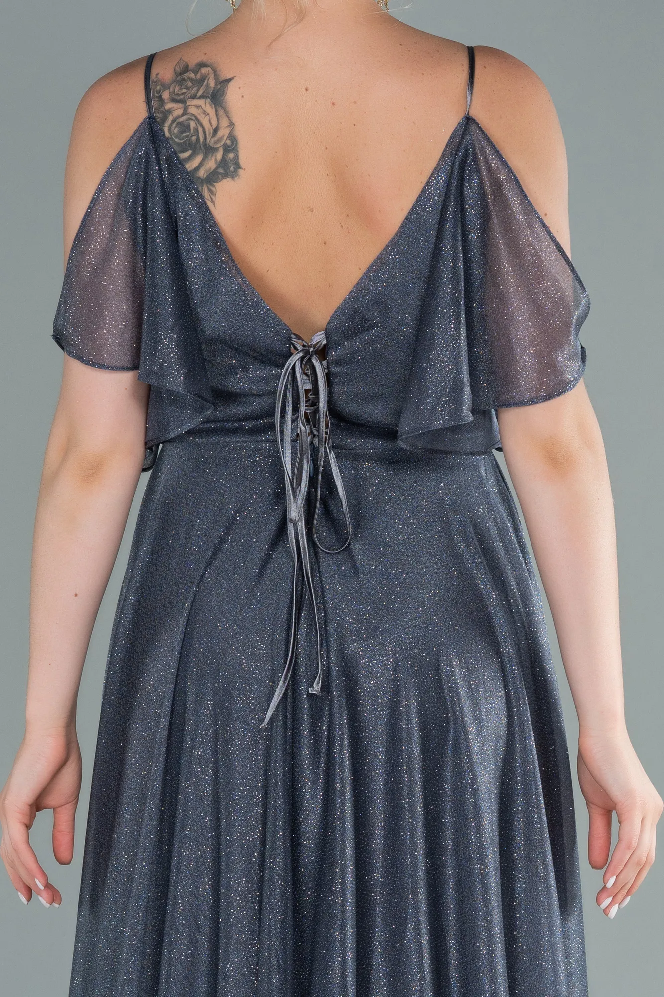 Anthracite-Long Evening Dress ABU2484