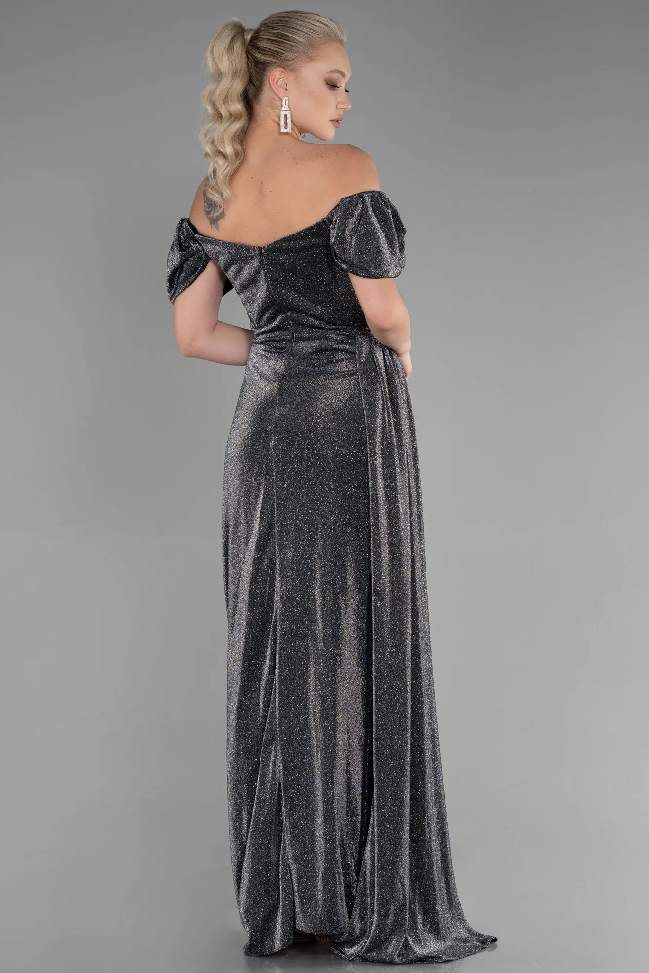 Anthracite-Long Evening Dress ABU2657