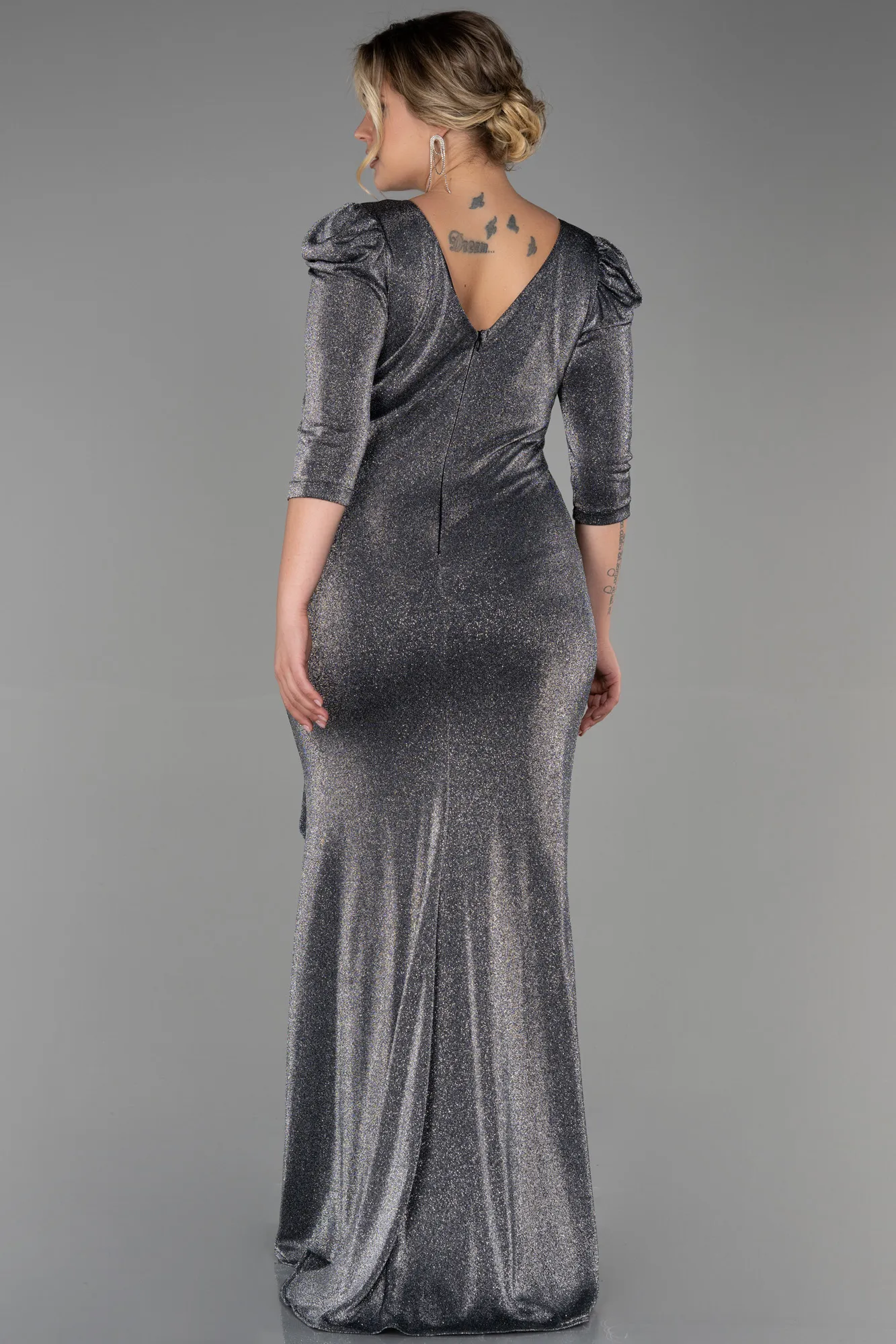 Anthracite-Long Evening Dress ABU2802