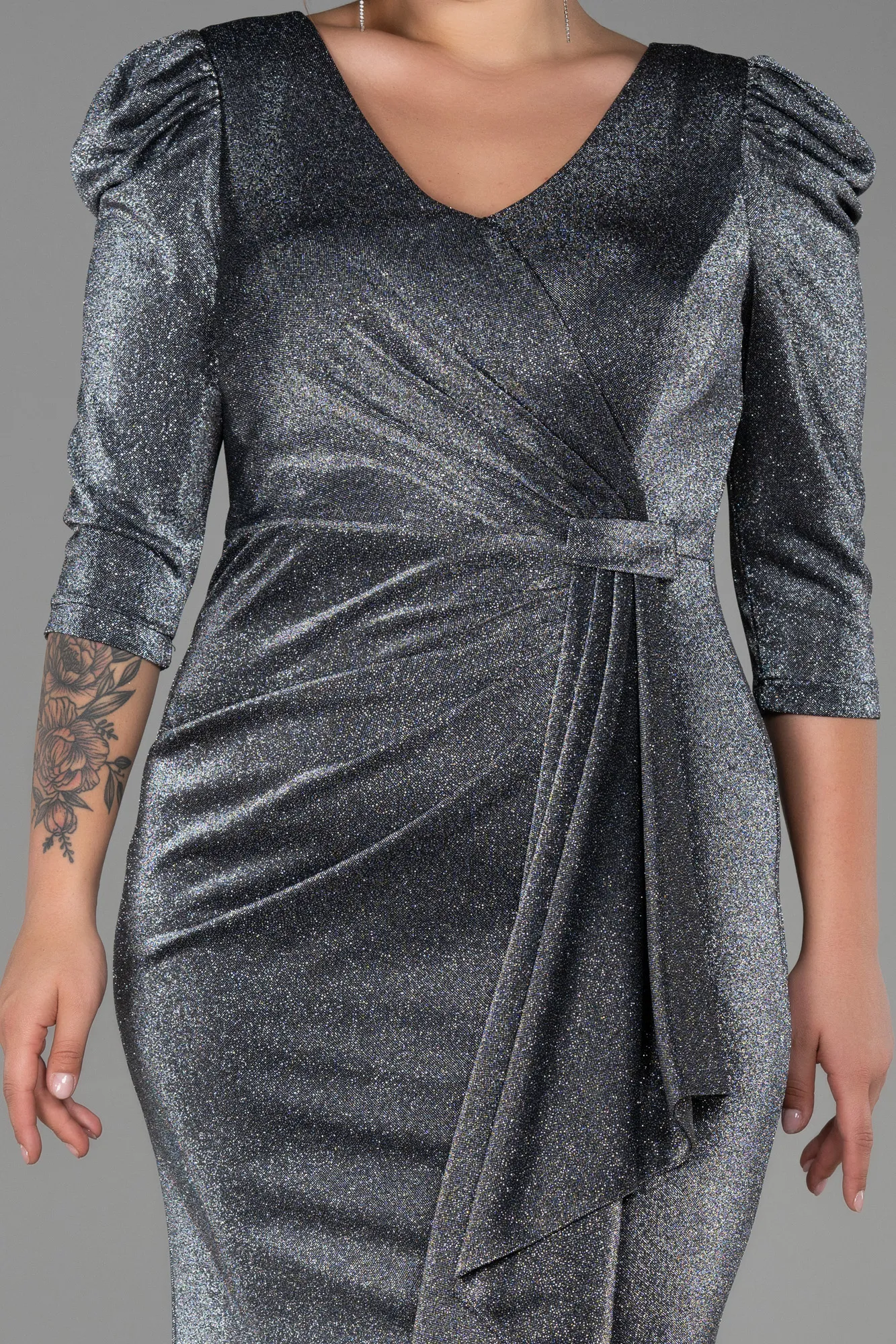 Anthracite-Long Evening Dress ABU2802