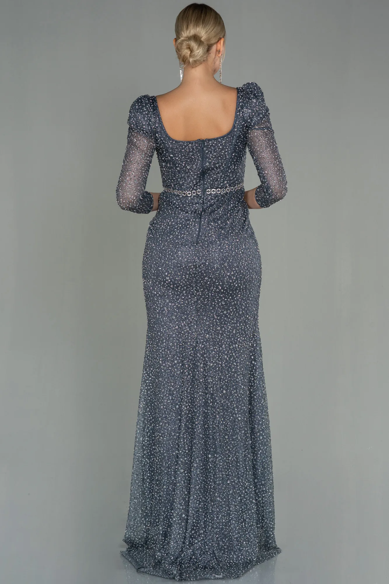 Anthracite-Long Evening Dress ABU2996