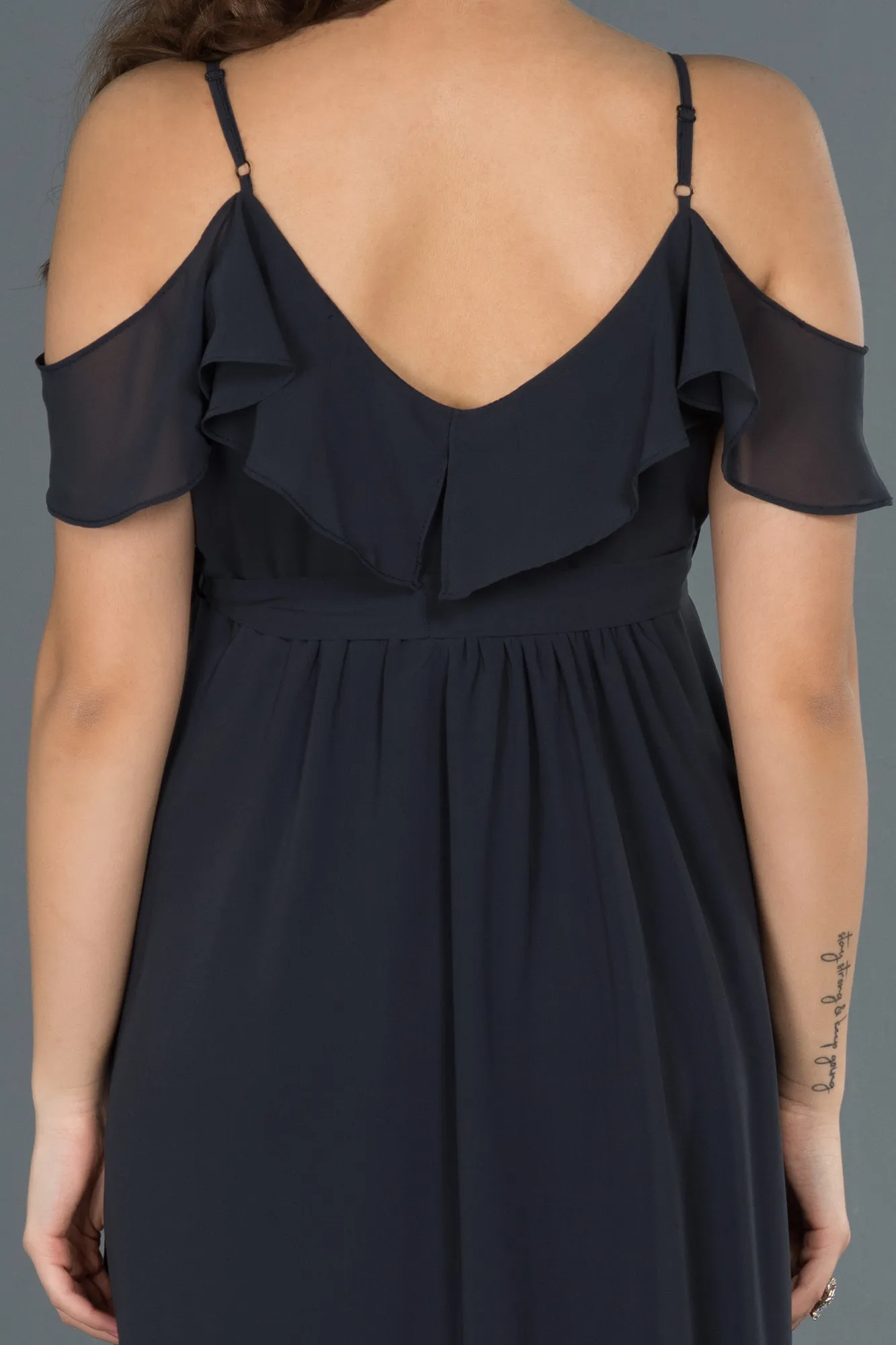 Anthracite-Long Pregnancy Evening Dress ABU744