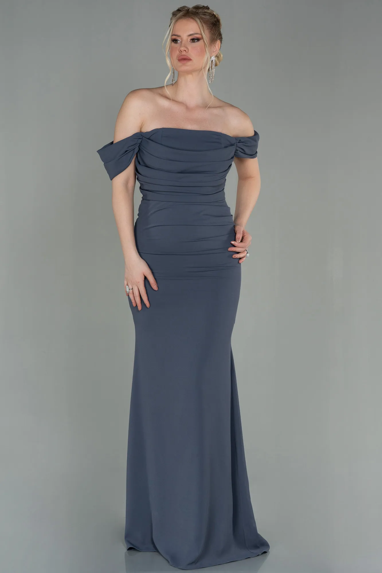 Anthracite-Long Prom Gown ABU2783