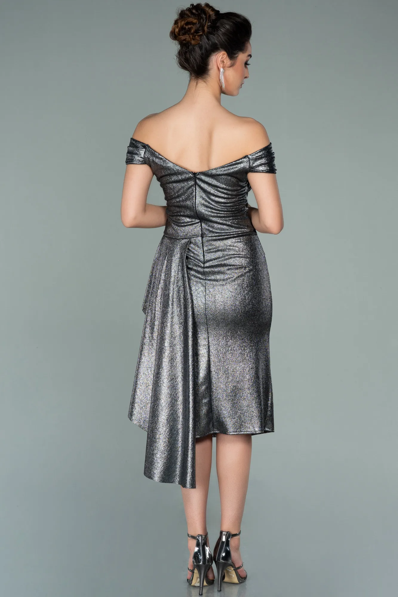 Anthracite-Midi Invitation Dress ABK1239