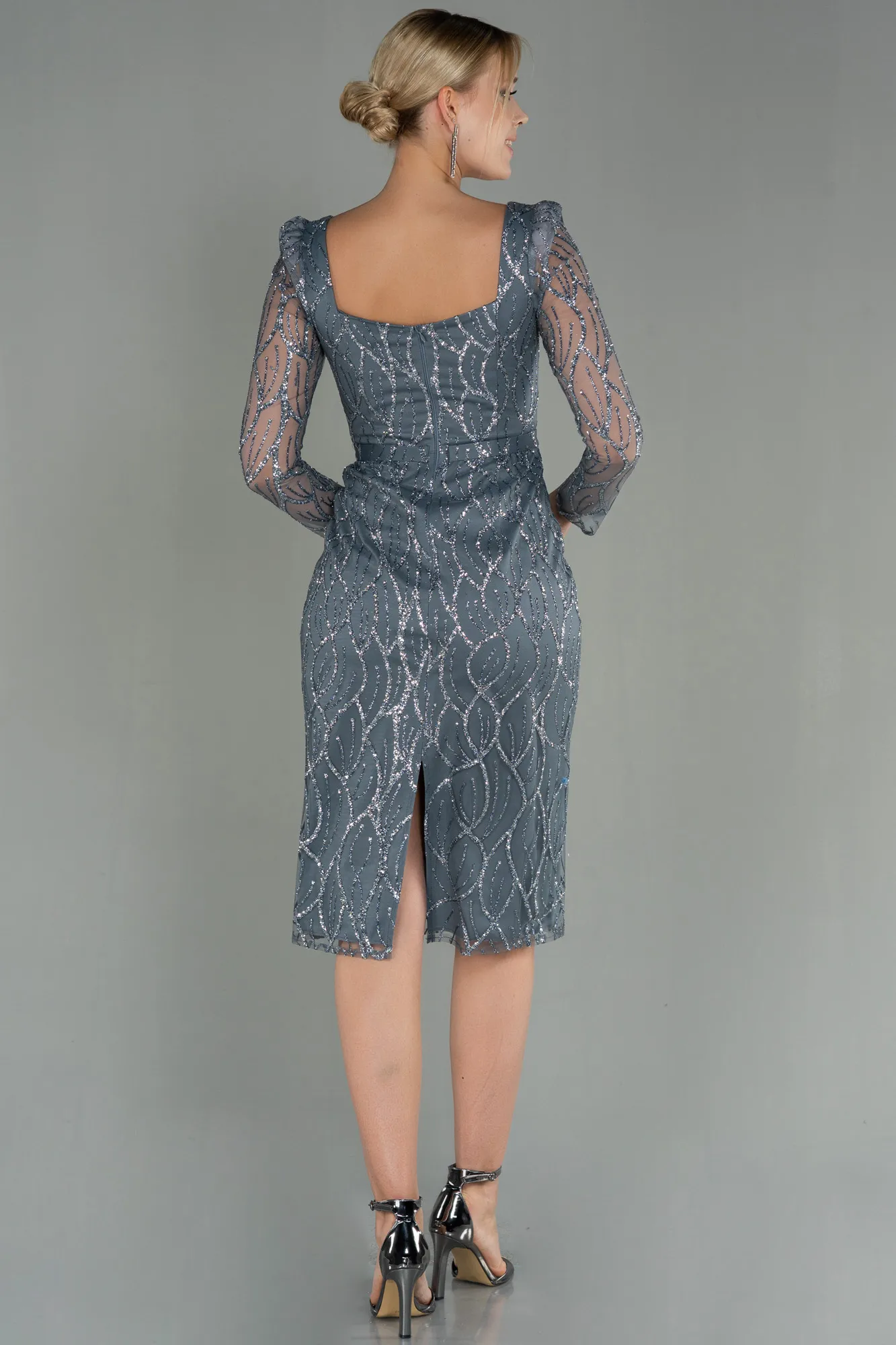 Anthracite-Midi Invitation Dress ABK1720