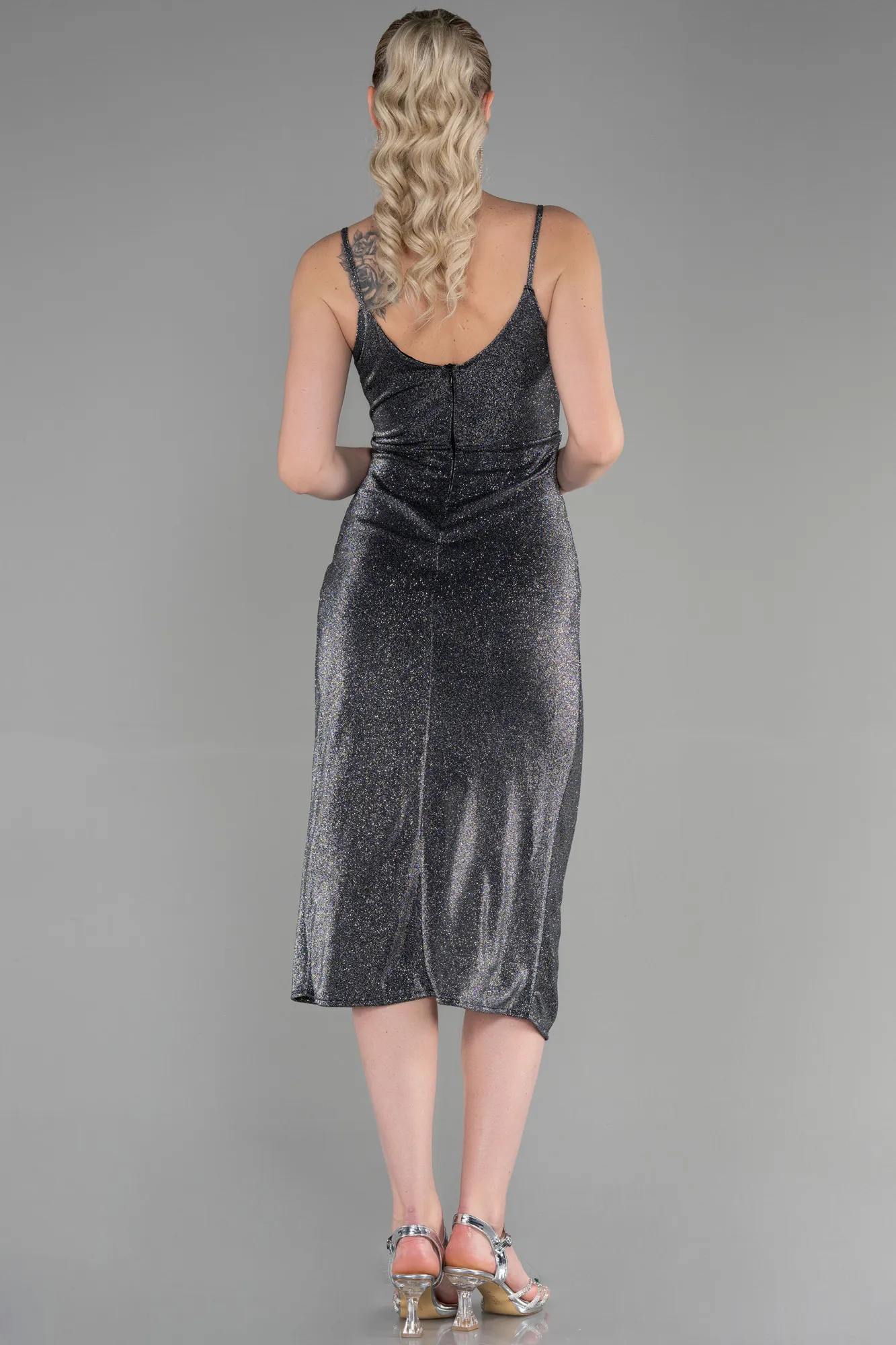 Anthracite-Midi Invitation Dress ABK1883