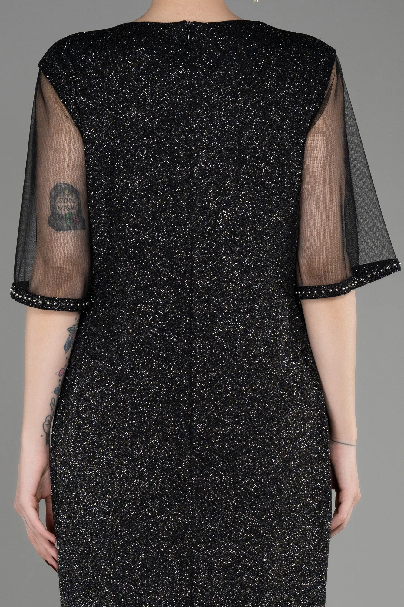 Anthracite-Midi Plus Size Cocktail Dress ABK1995