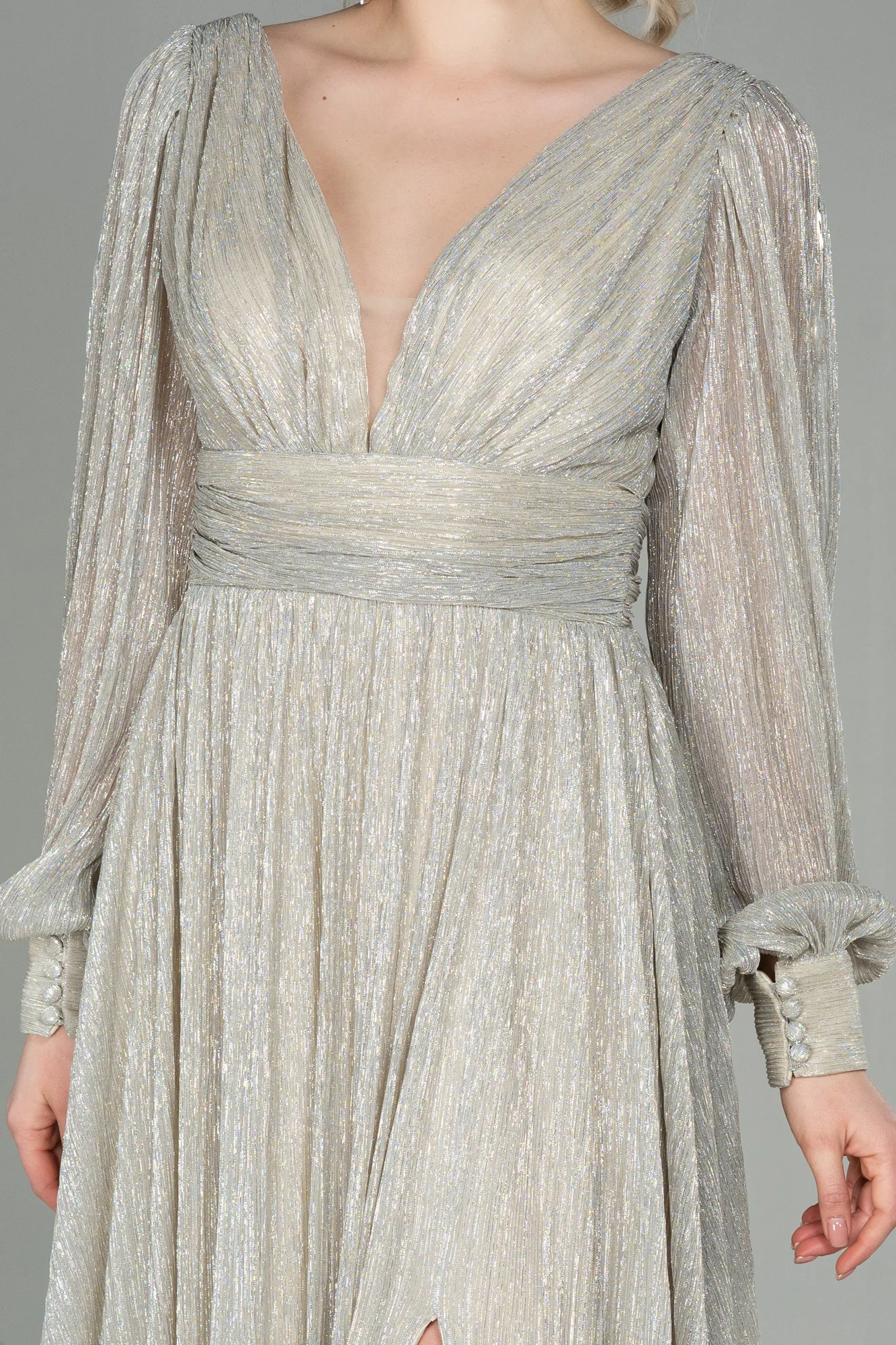 Beige-Long Evening Dress ABU2905