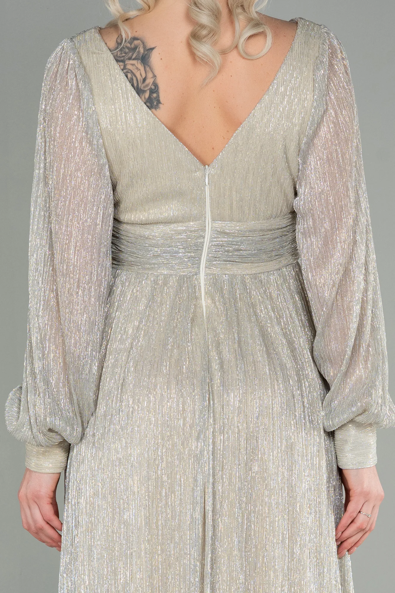 Beige-Long Evening Dress ABU2905