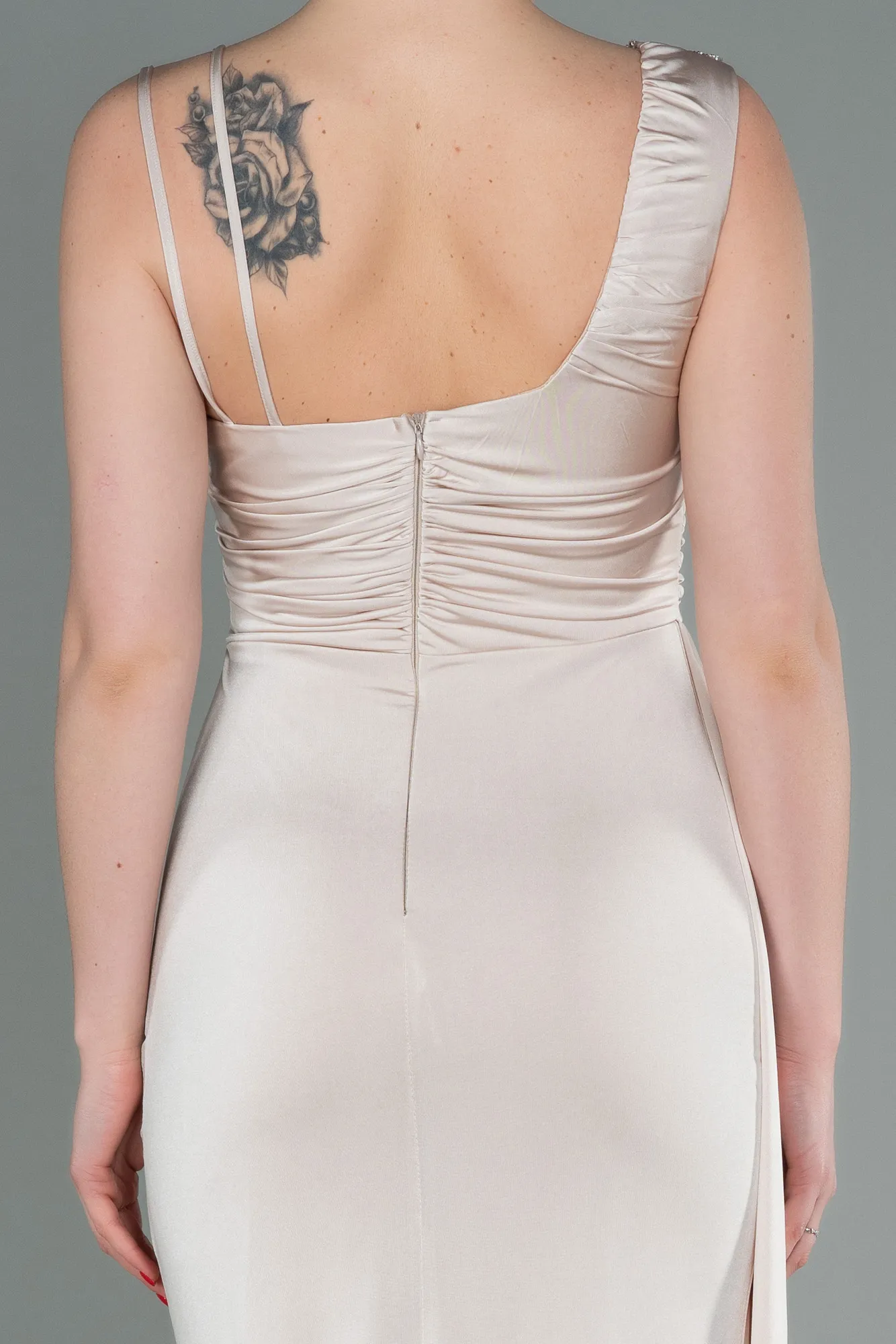 Beige-Long Evening Dress ABU3000