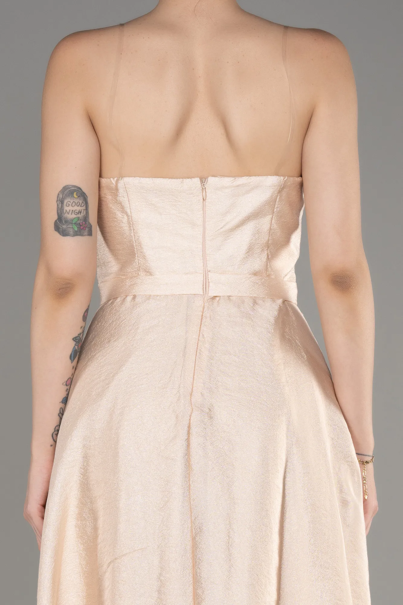 Beige-Long Evening Dress ABU3800