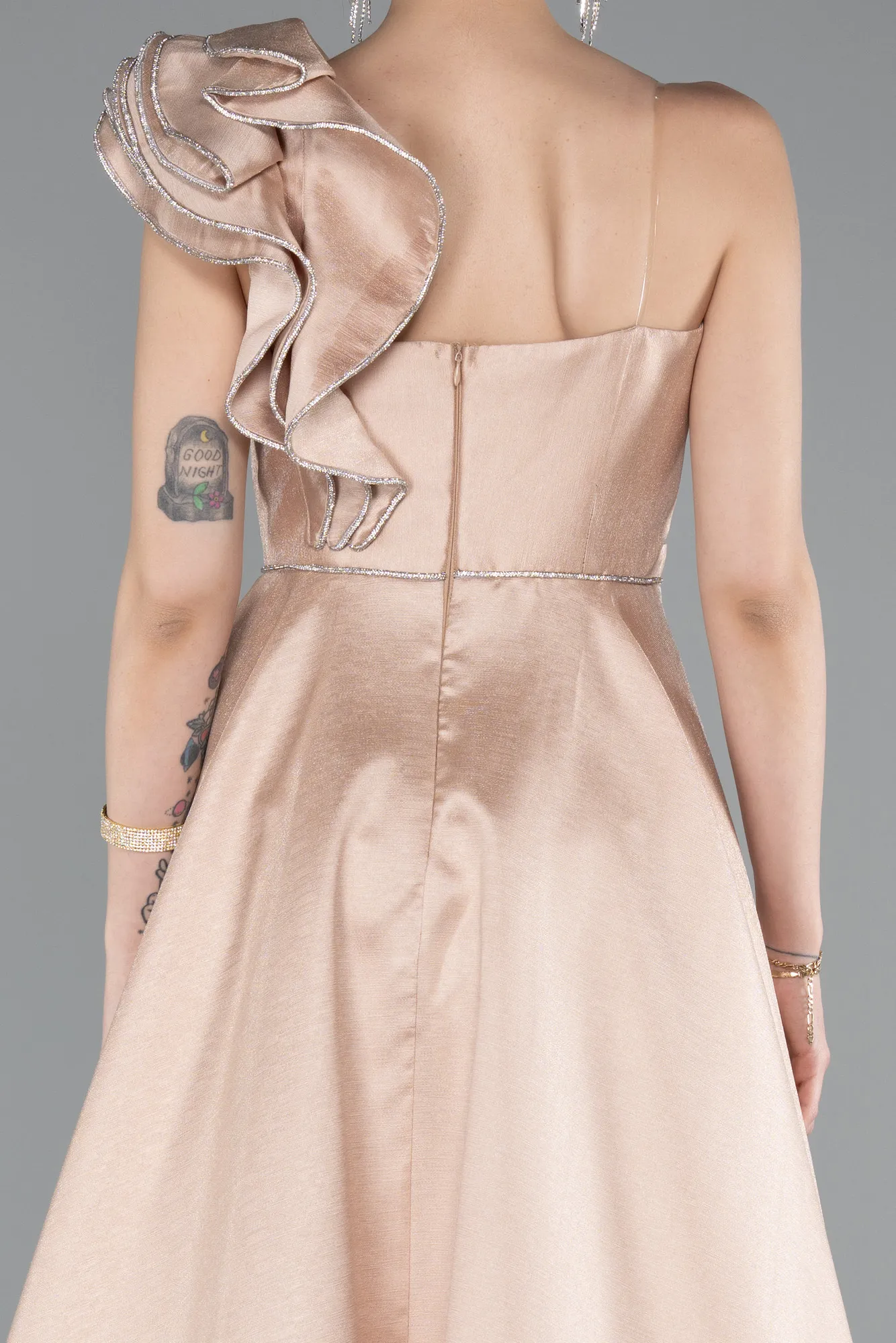 Beige-Long Evening Dress ABU4989