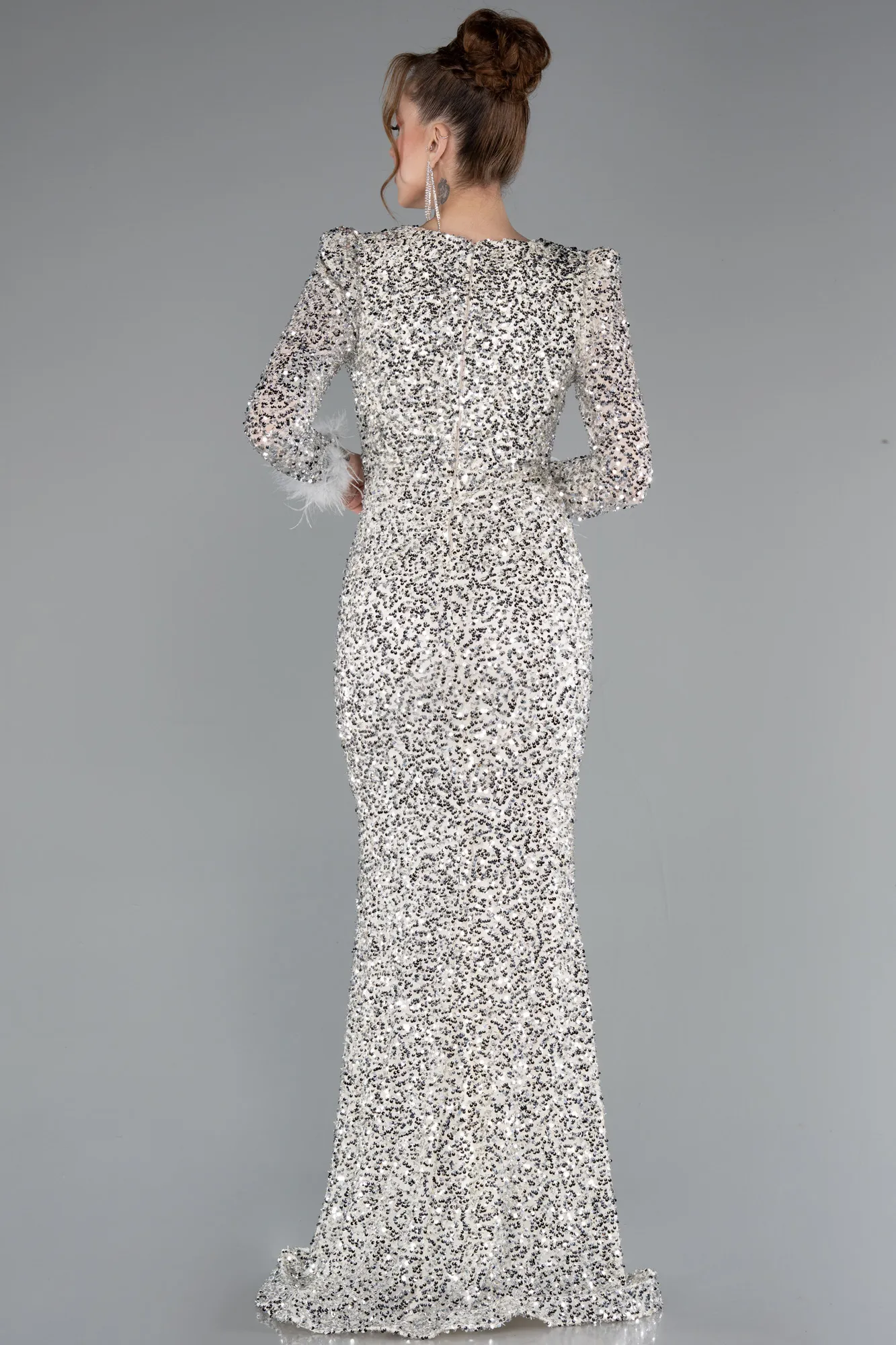 Beige-Long Evening Dress ABU4999