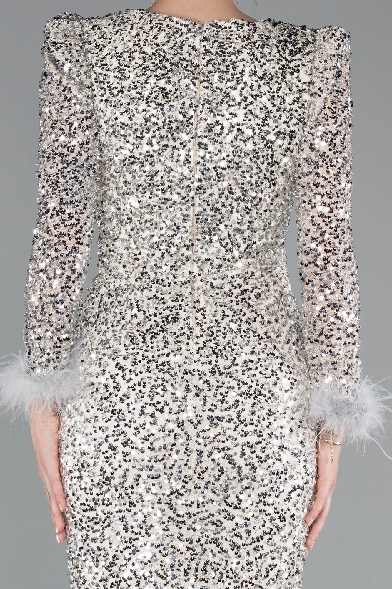 Beige-Long Evening Dress ABU4999