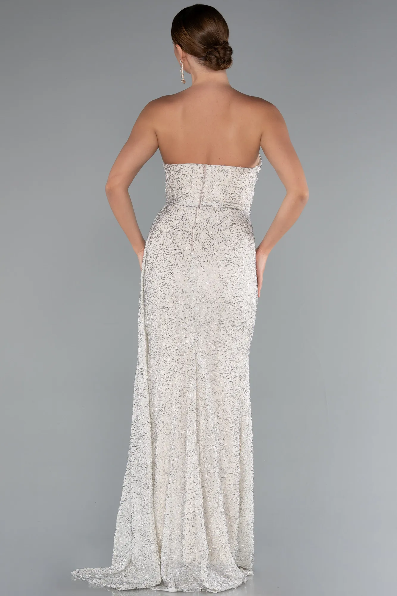 Beige-Long Evening Dress ABU5062