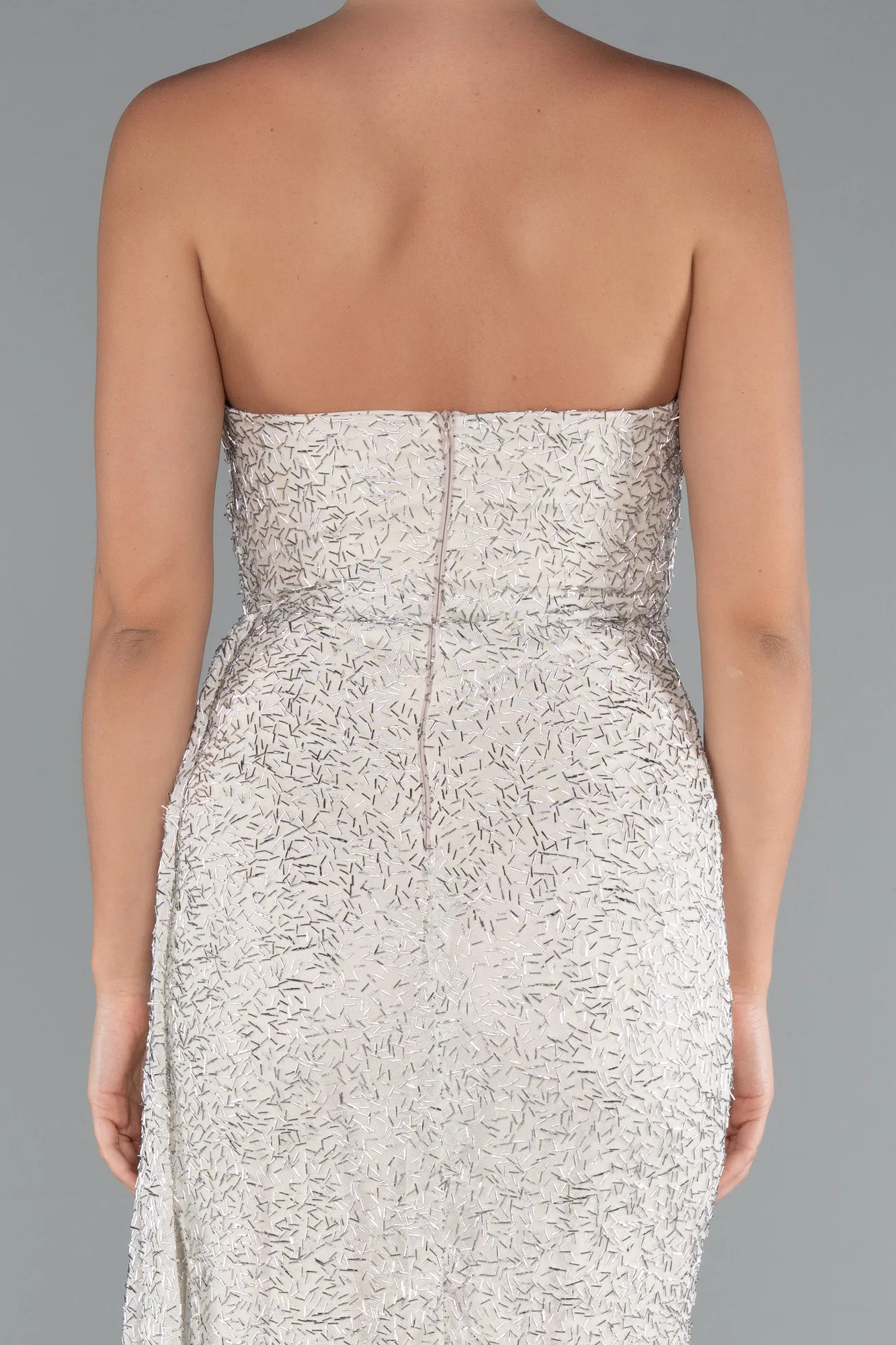 Beige-Long Evening Dress ABU5062