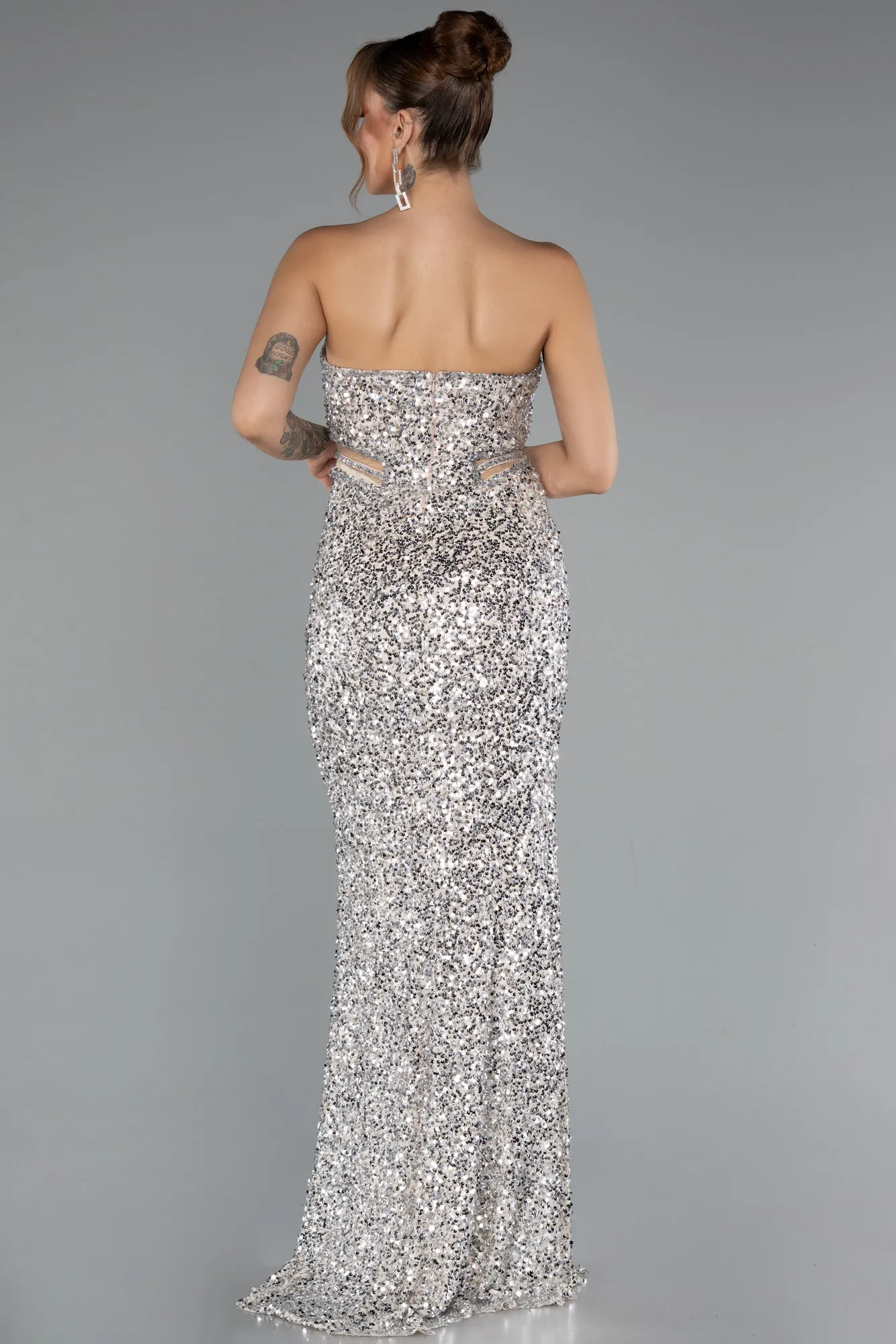 Beige-Long Evening Dress ABU5185