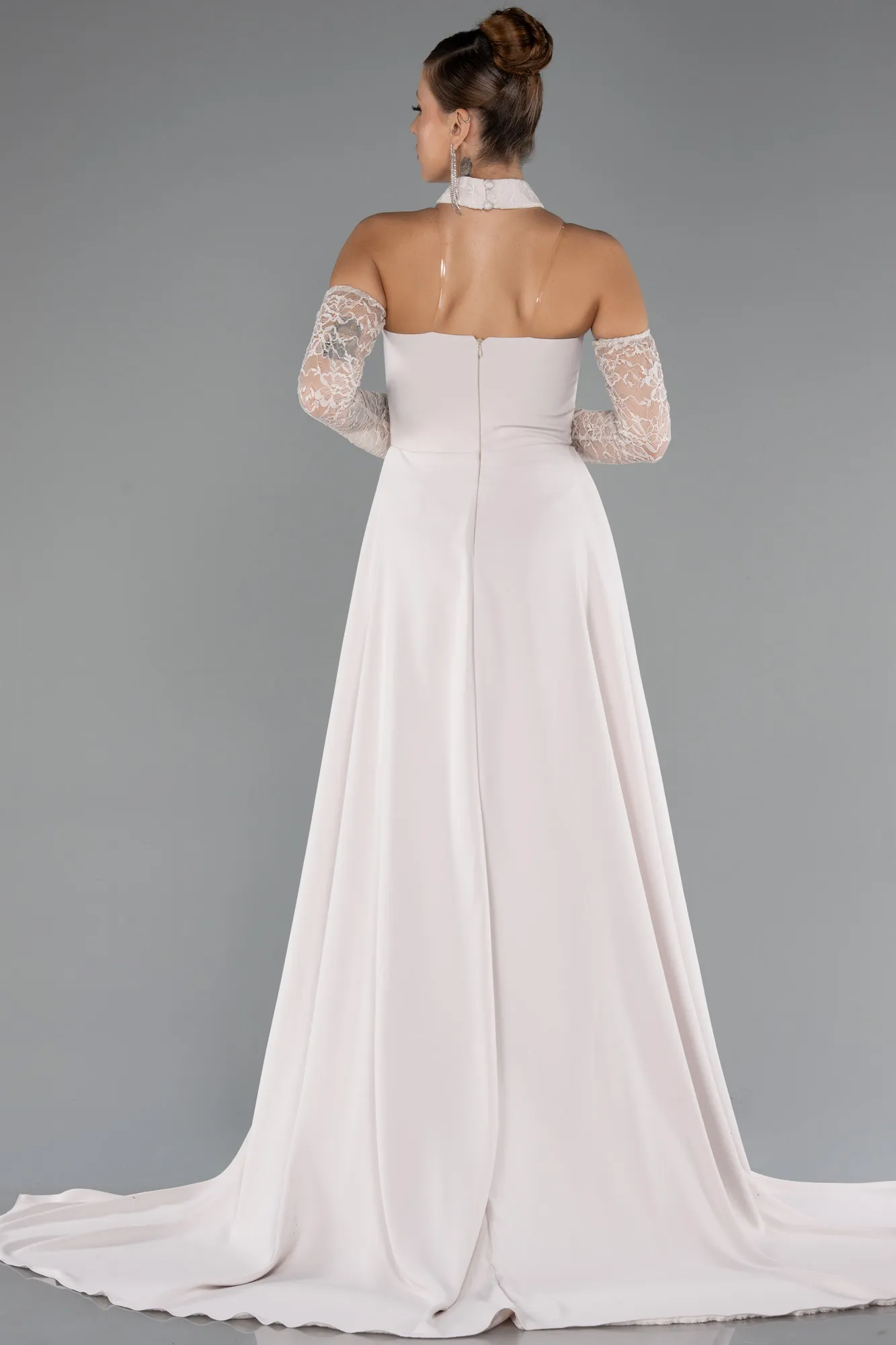 Beige-Long Evening Dress ABU5355