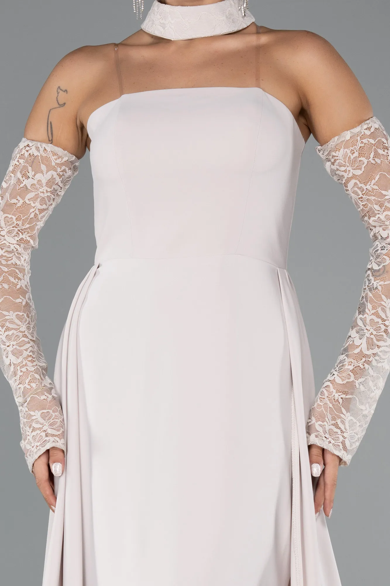 Beige-Long Evening Dress ABU5355