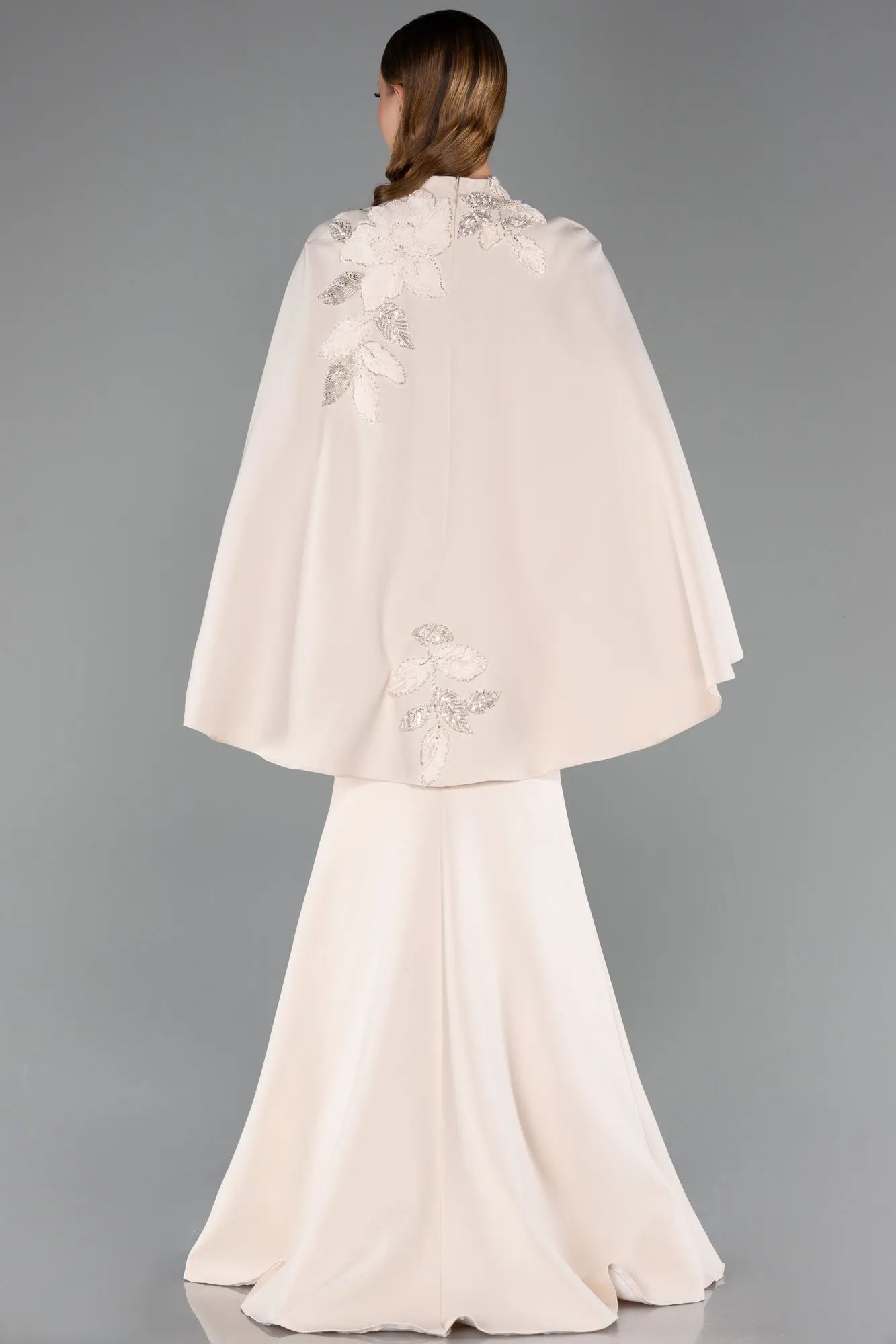 Beige-Long Mermaid Evening Gown ABU5485