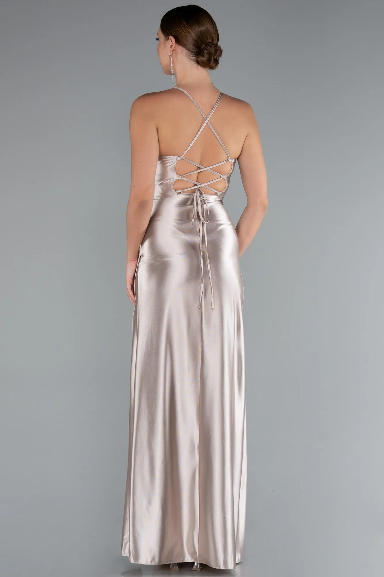 Beige-Long Prom Gown ABU3247