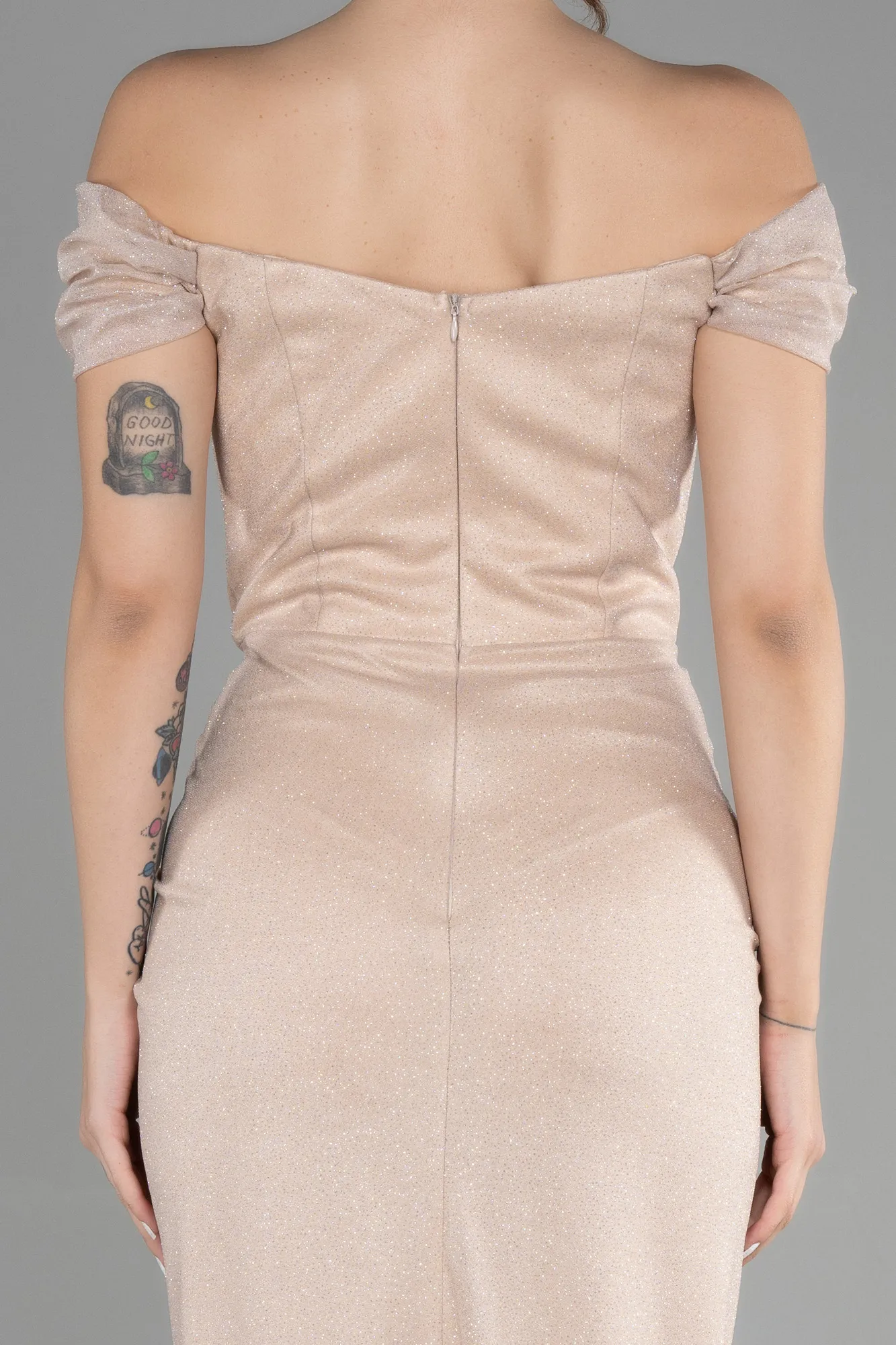 Beige-Long Prom Gown ABU3473