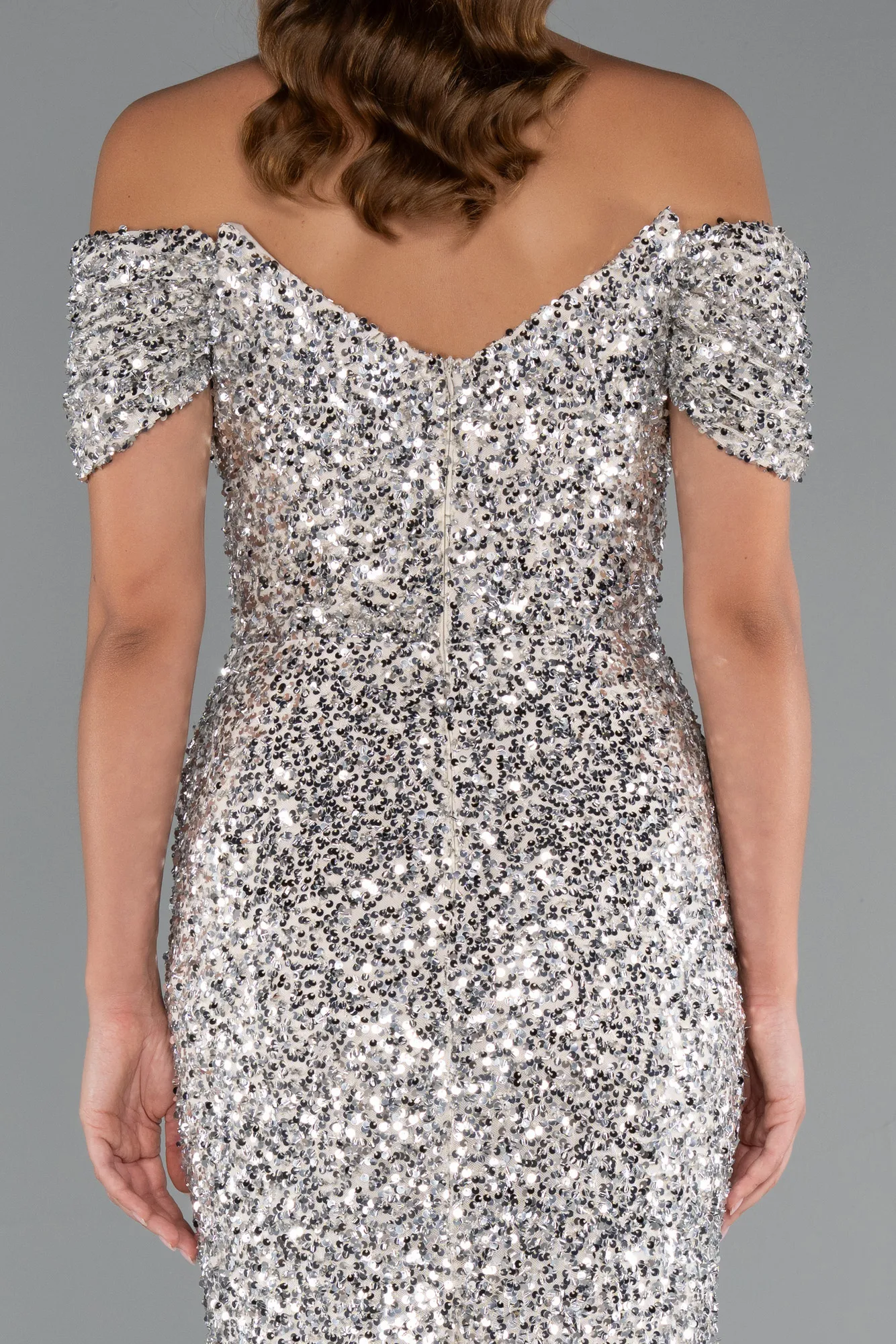 Beige-Long Scaly Mermaid Evening Gown ABU4906