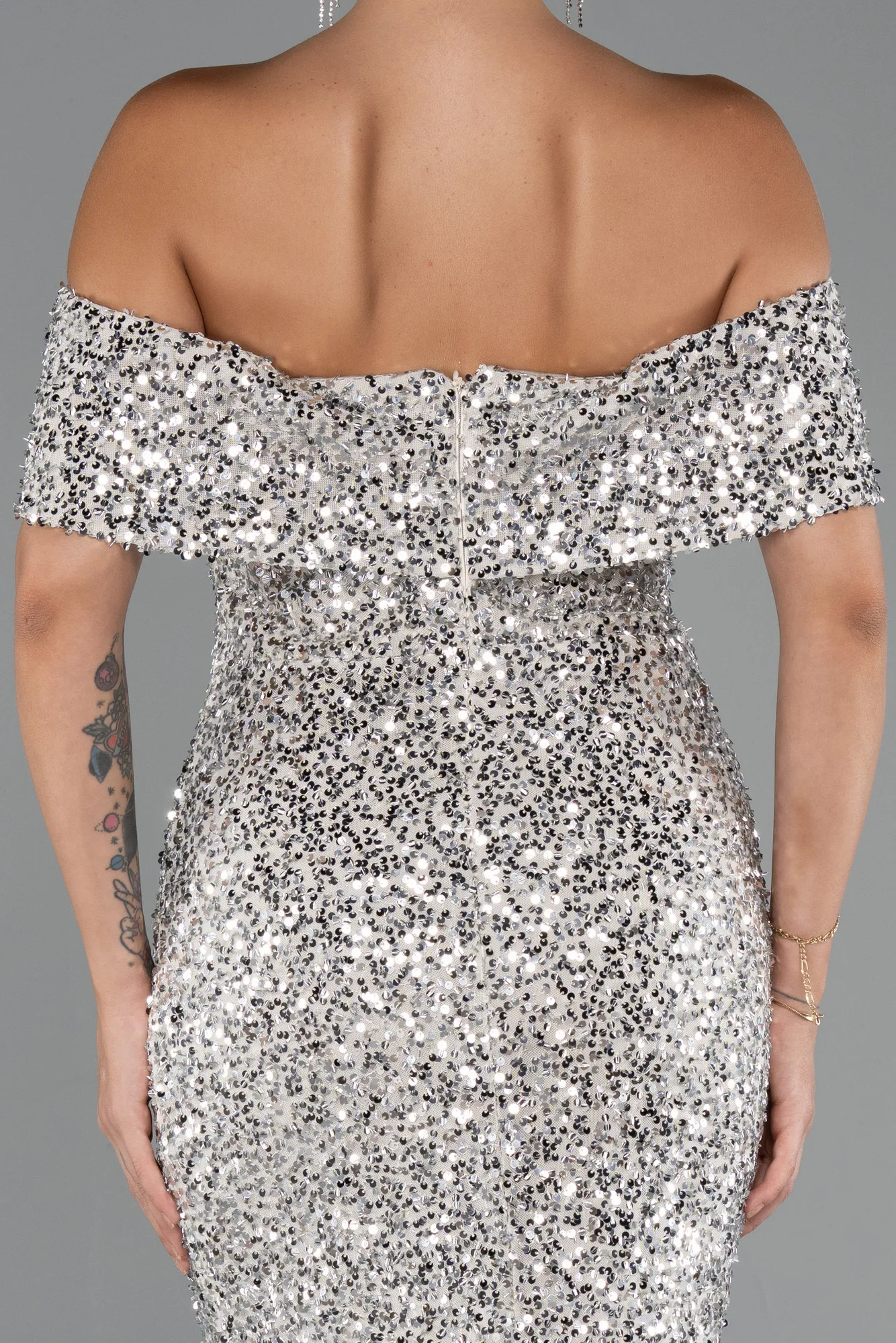 Beige-Midi Party Dress ABK2440