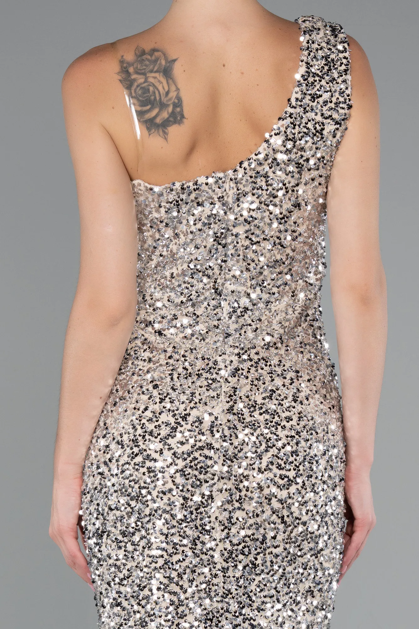 Beige-Midi Scaly Party Dress ABK2377