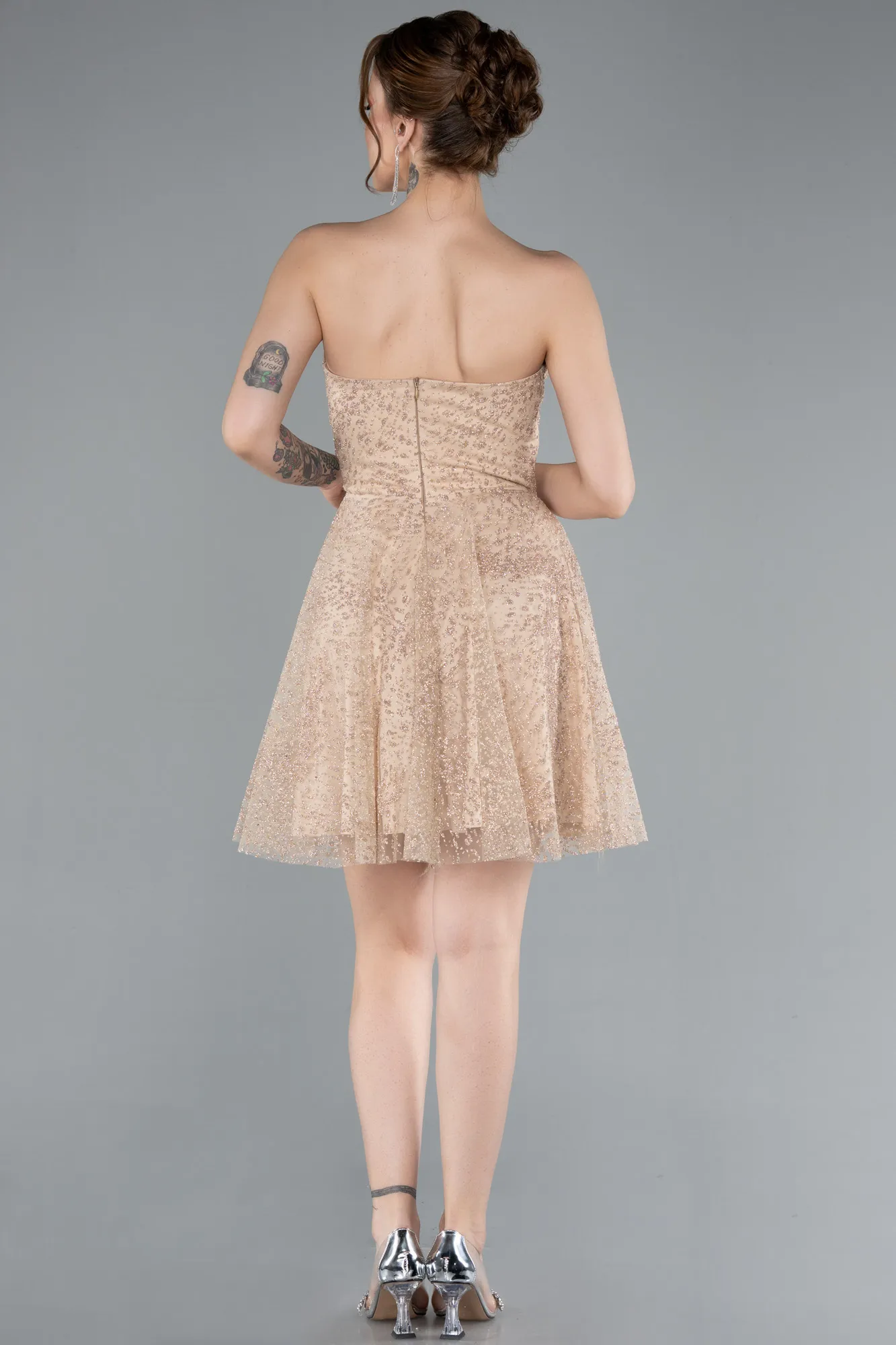 Beige-Short Party Dress ABK2235