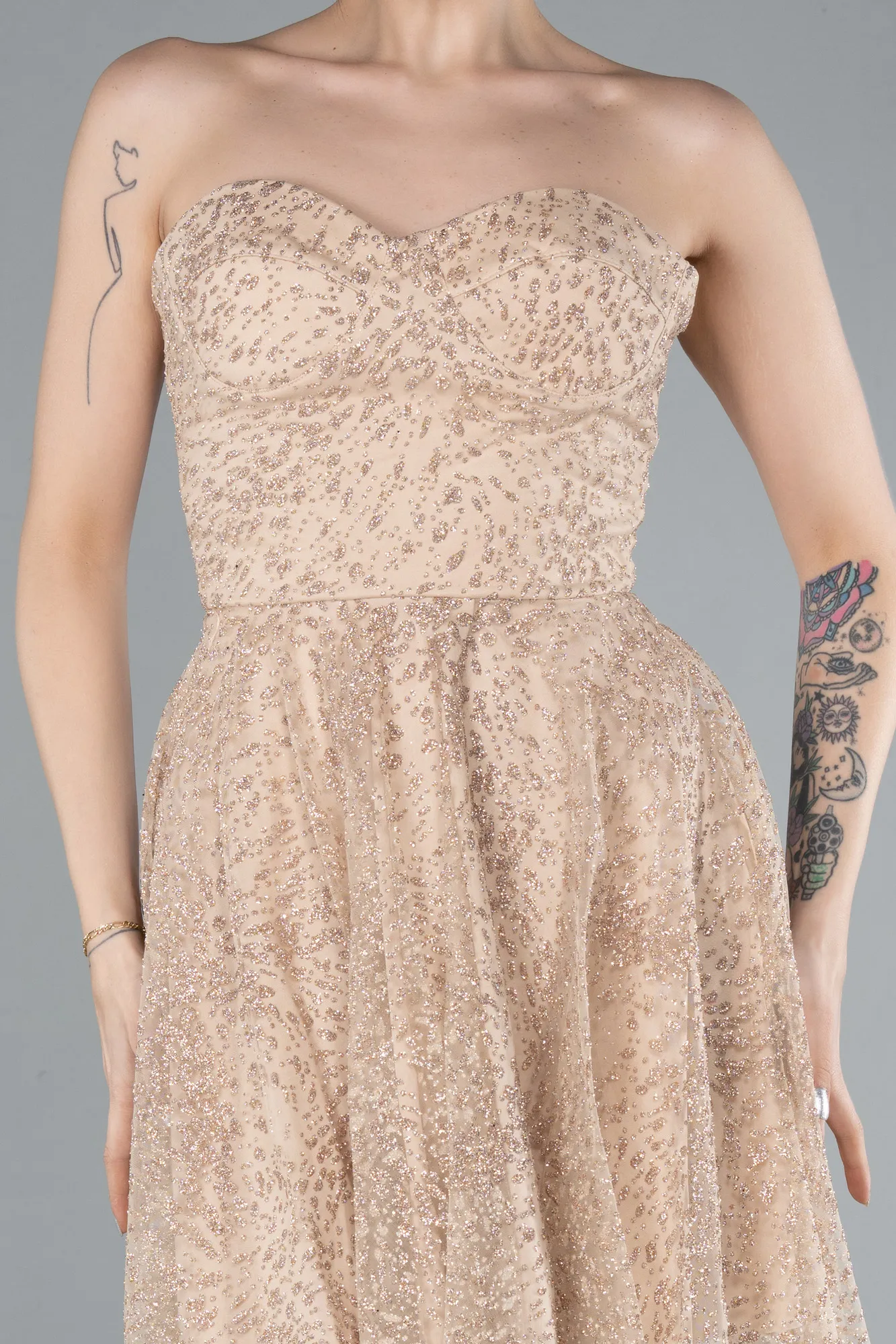 Beige-Short Party Dress ABK2235