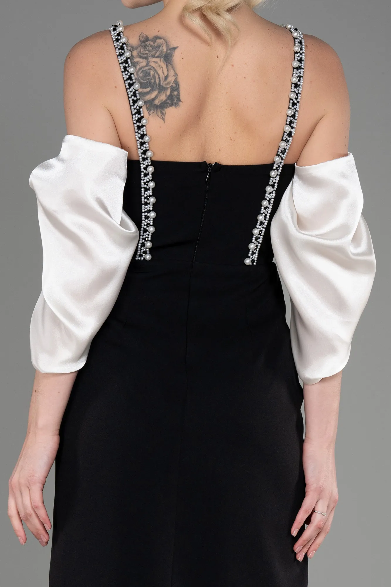 Black-Beige-Long Invitation Dress ABU2911