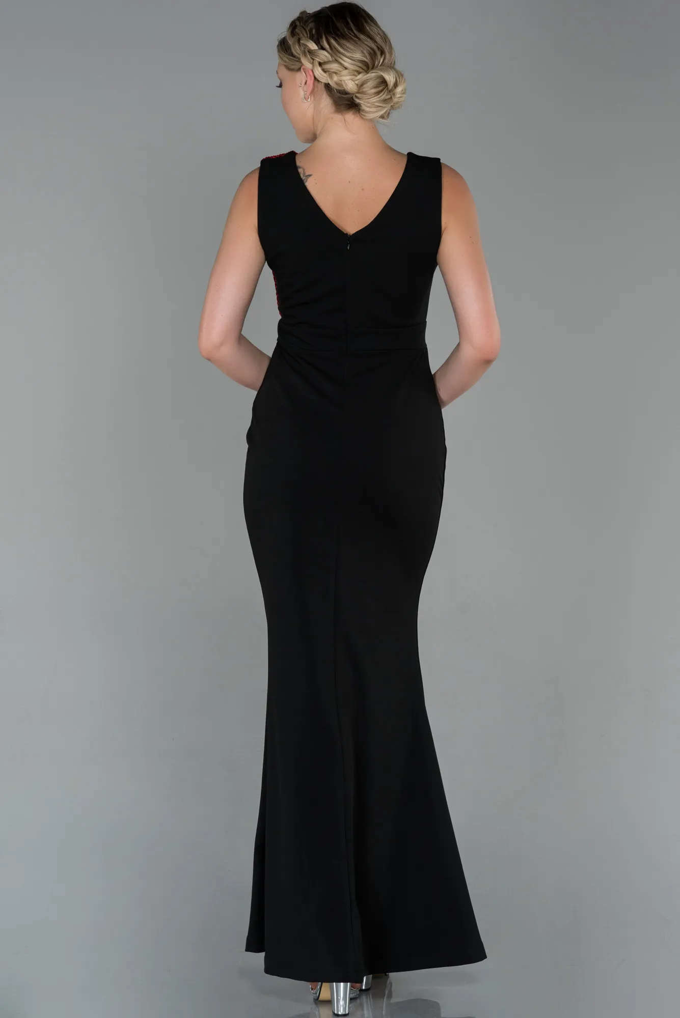 Black-Red-Long Evening Dress ABU1190