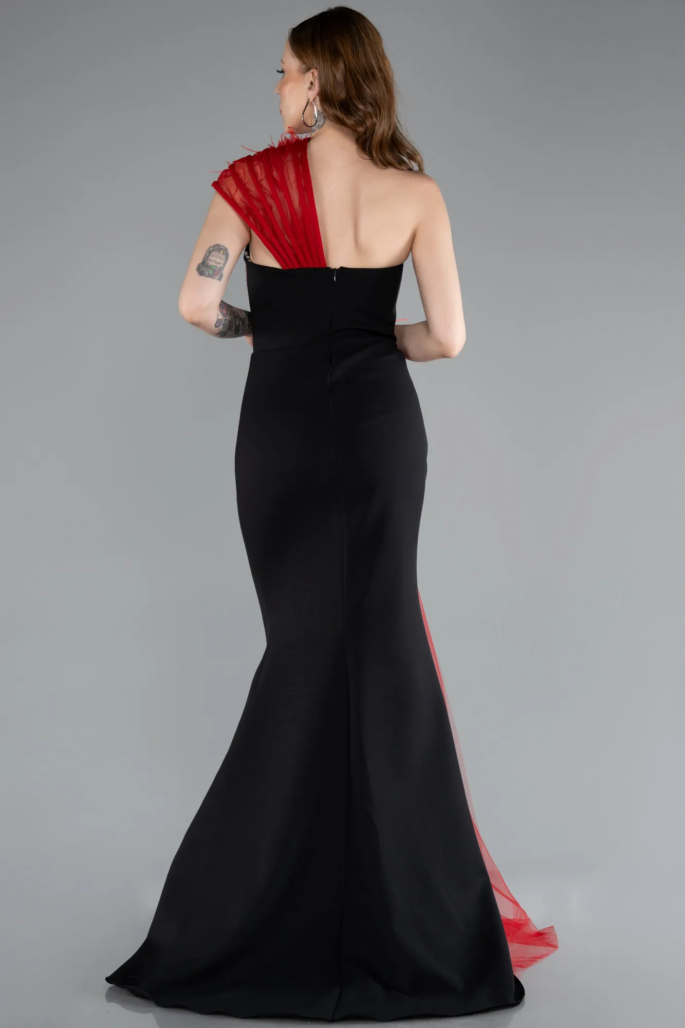 Black-Red-Long Evening Dress ABU4969