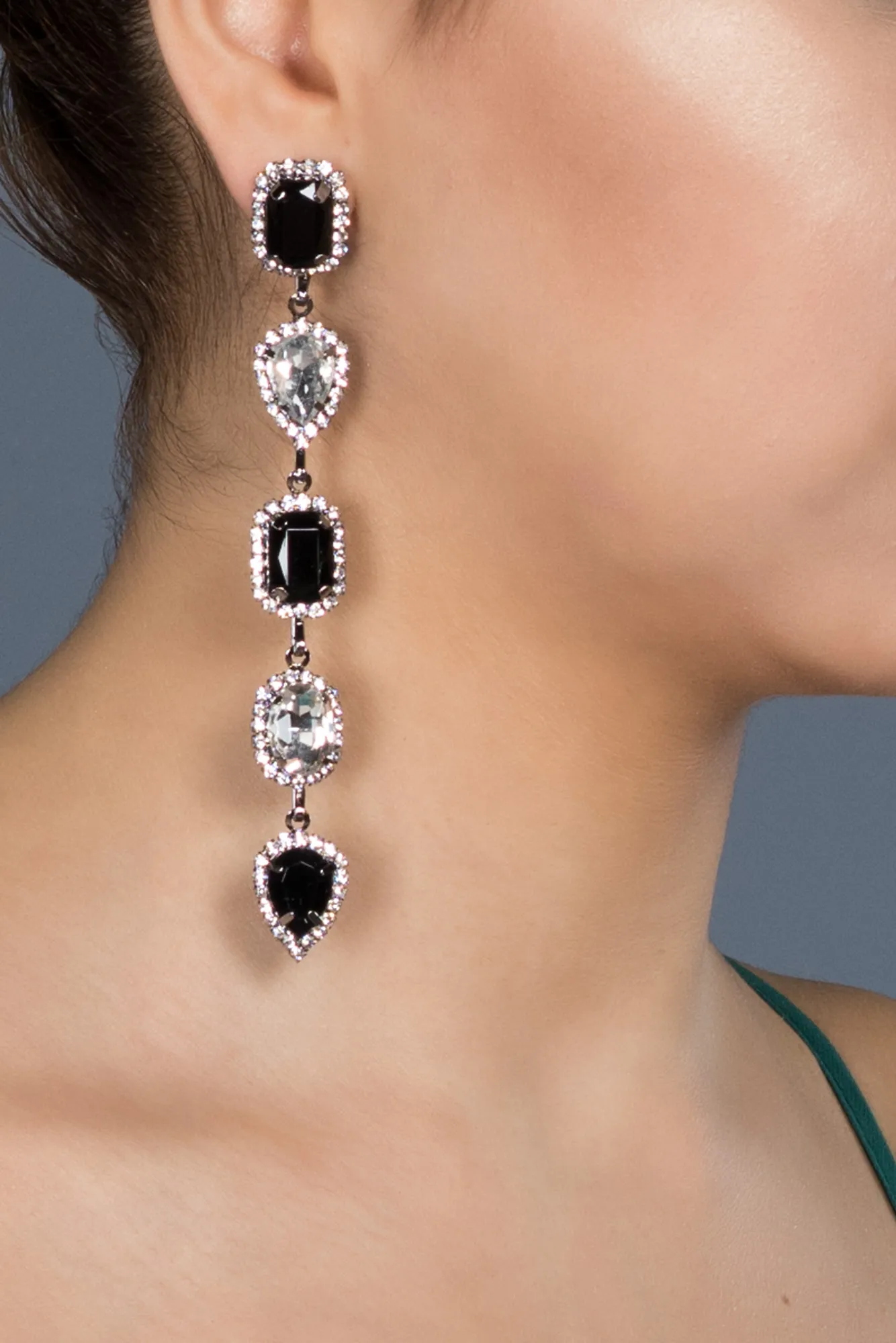 Black-Silver-Earring DY014