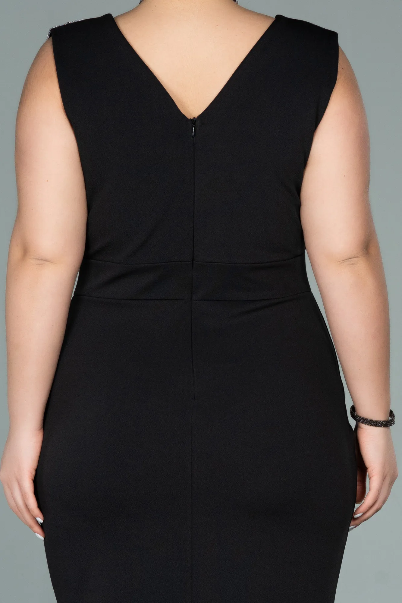 Black-Silver-Long Oversized Evening Dress ABU1482