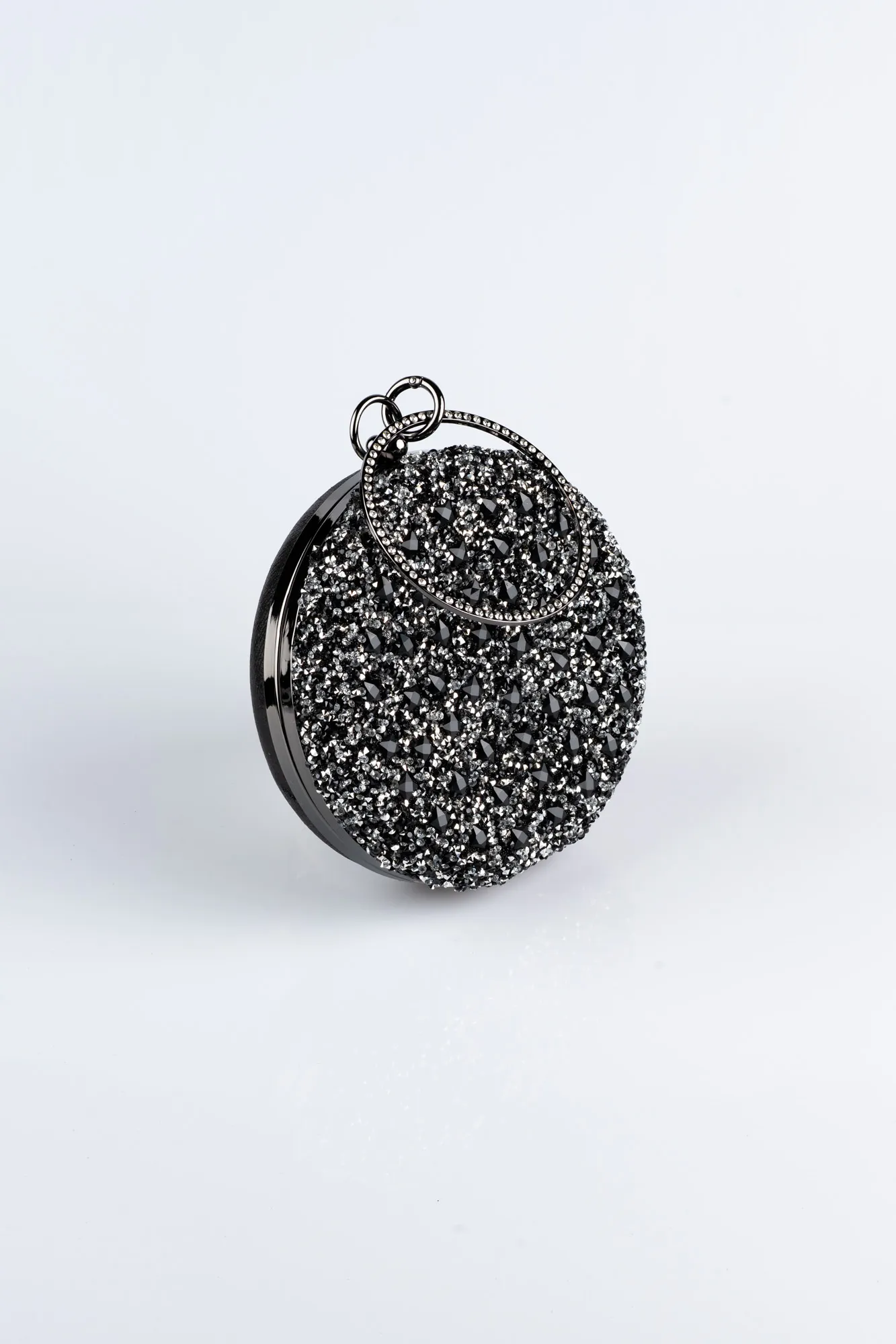 Black-Silver-Plaster Fabric Evening Bag SH814