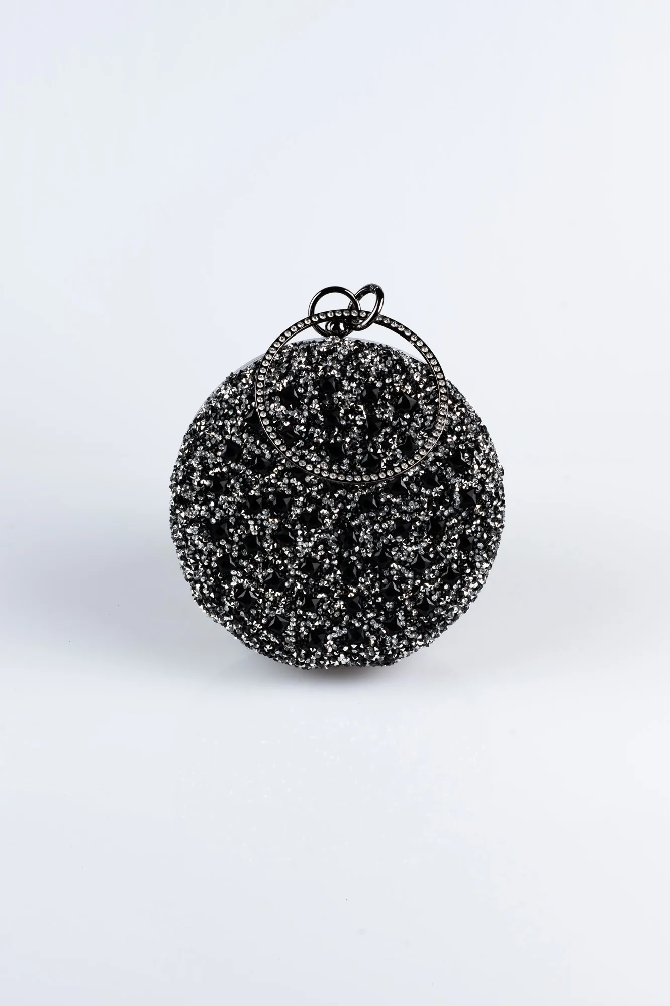 Black-Silver-Plaster Fabric Evening Bag SH814