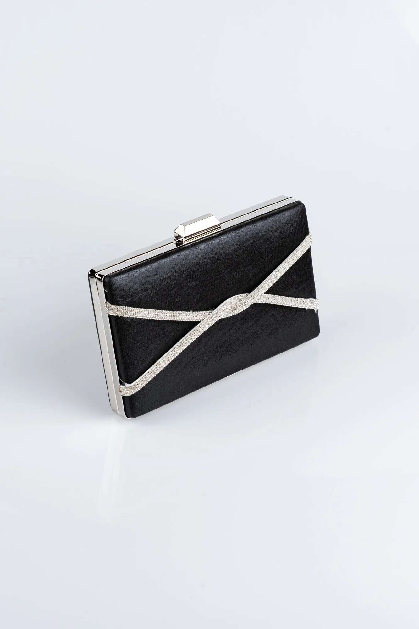 Black-Silver-Plaster Fabric Night Bag SH817