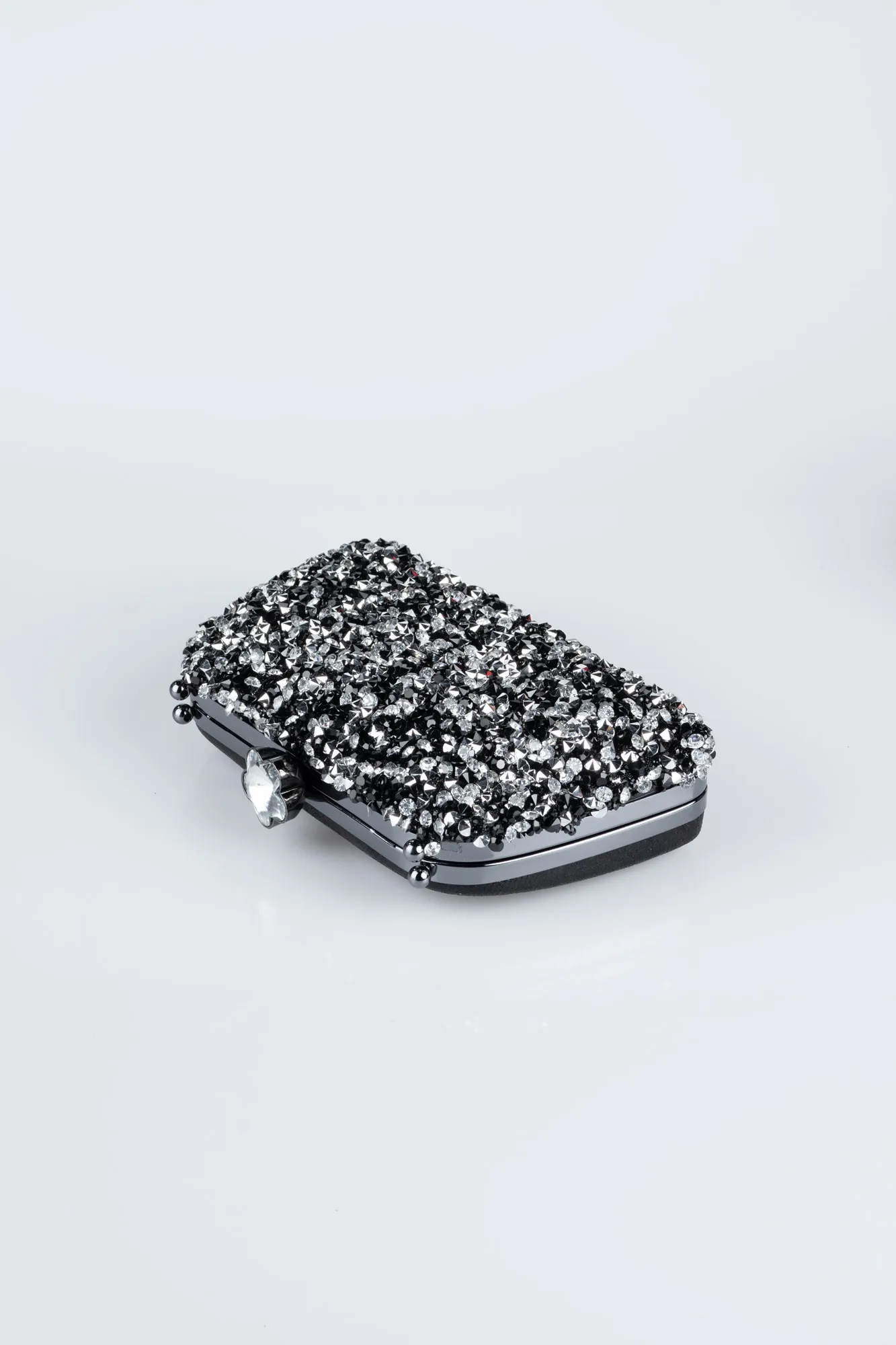 Black-Silver-Plaster Fabric Night Bag SH849