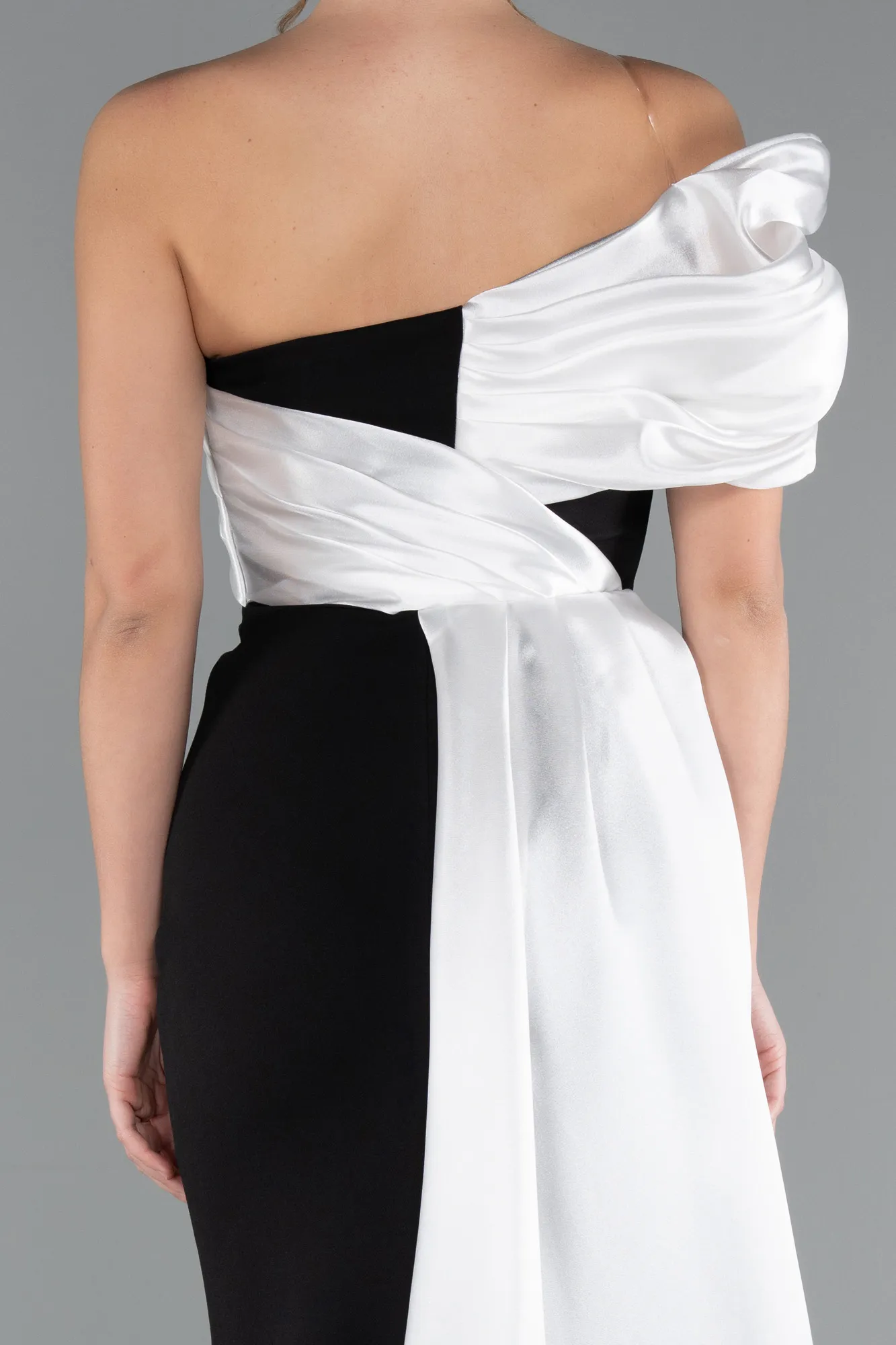Black-White-Long Evening Dress ABU4904