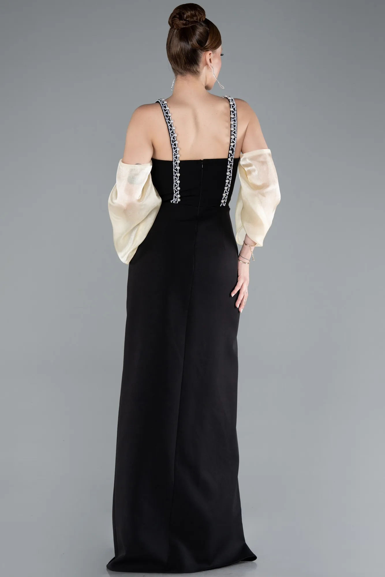 Black-Yellow-Long Invitation Dress ABU2911