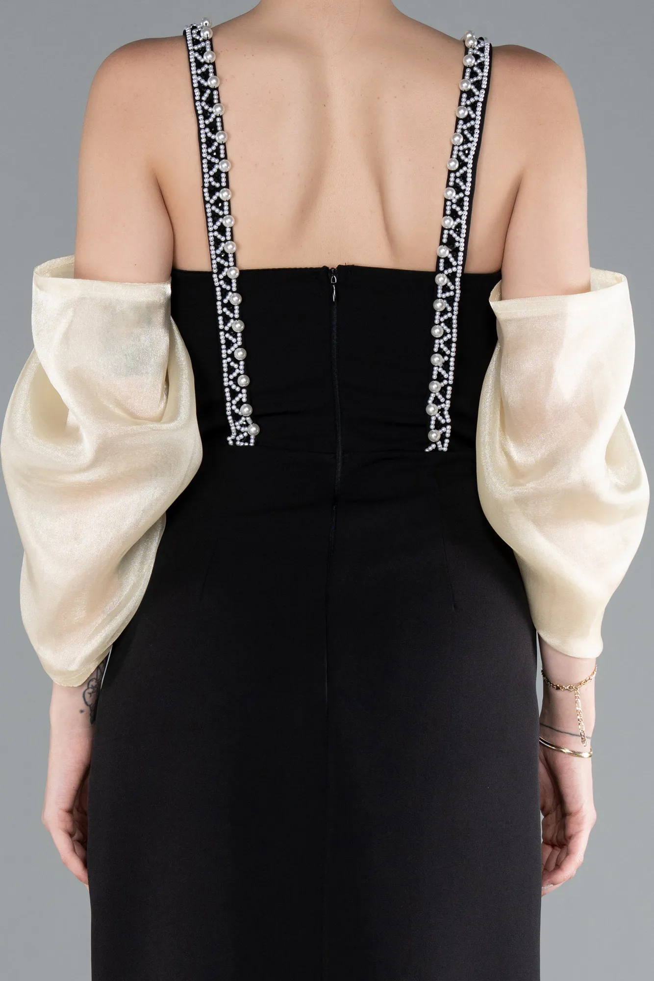 Black-Yellow-Long Invitation Dress ABU2911