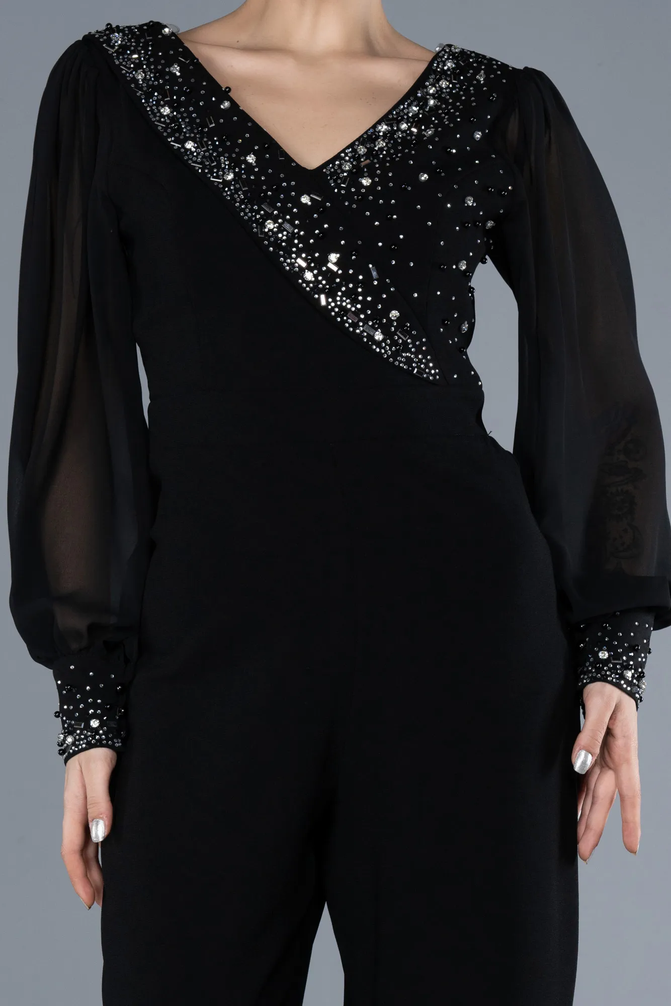 Black-Chiffon Cocktail Dress ABT126