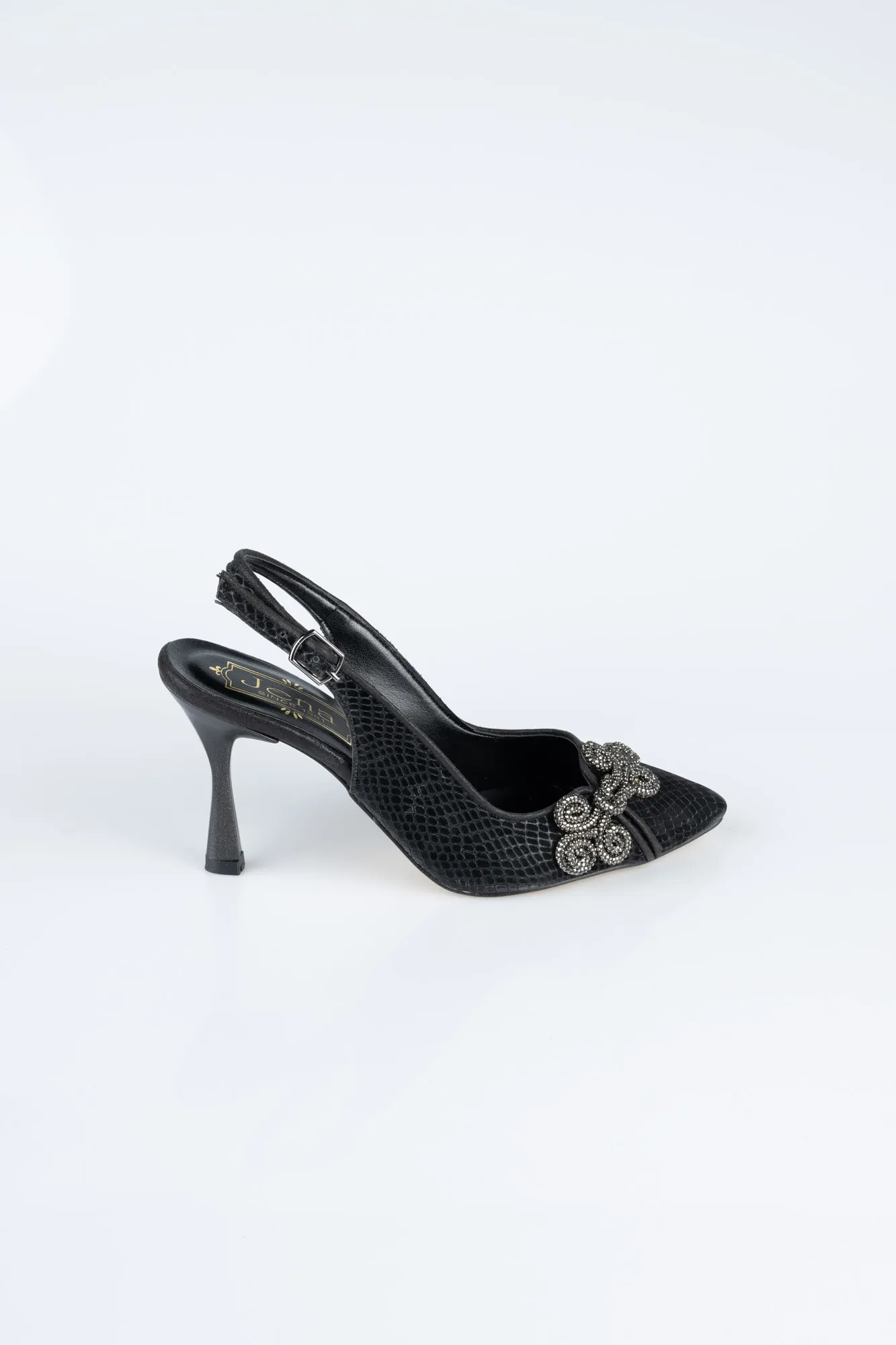 Black-Laser Cut Evening Shoe MJ4101