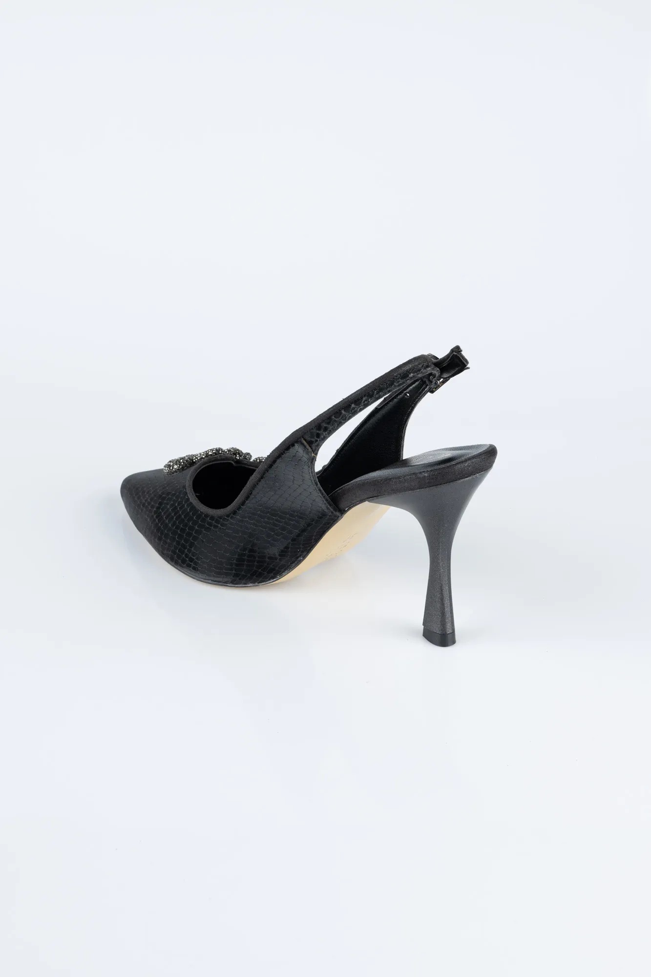 Black-Laser Cut Evening Shoe MJ4101