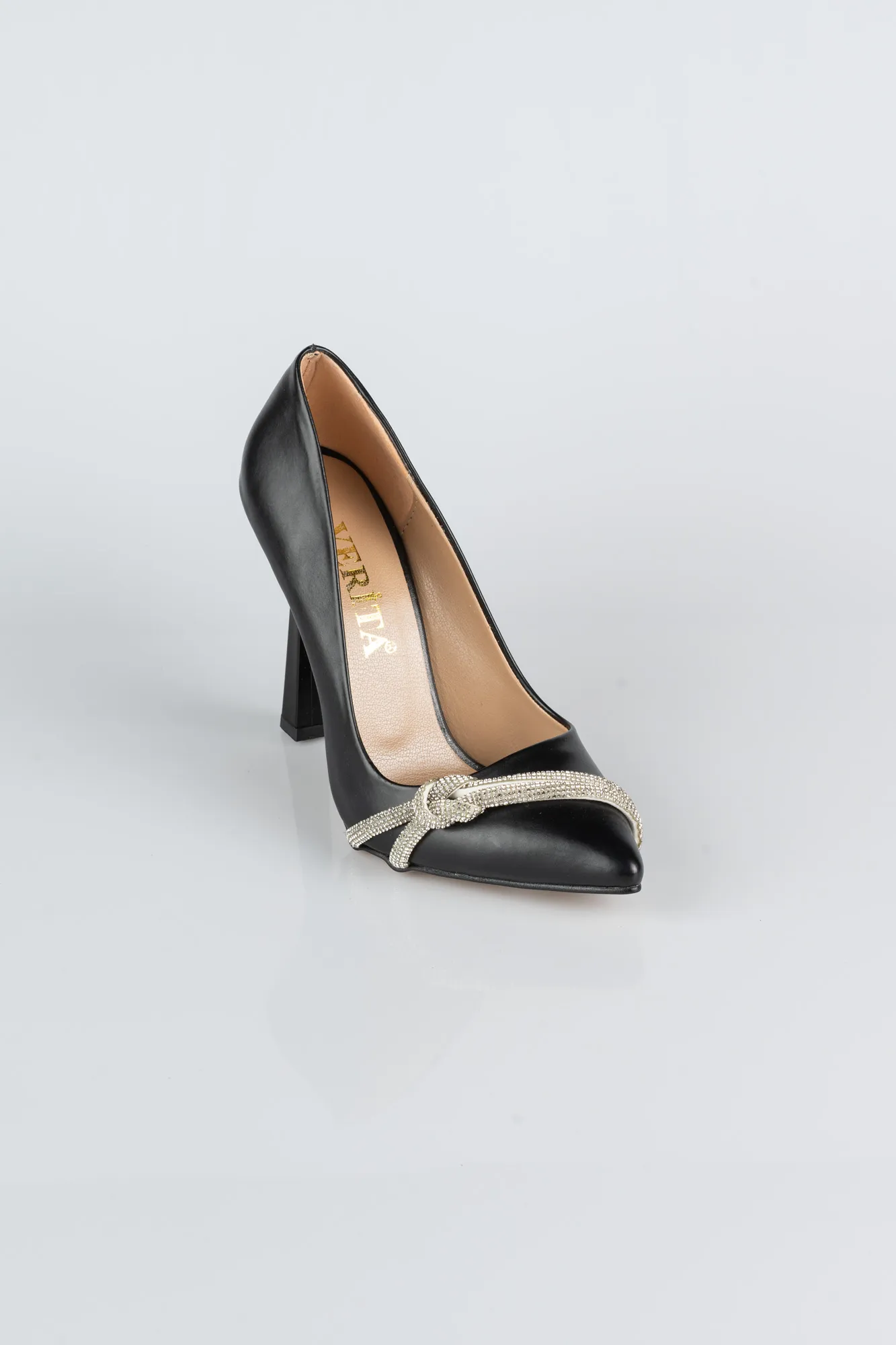 Black-Leather Stiletto ABD1097